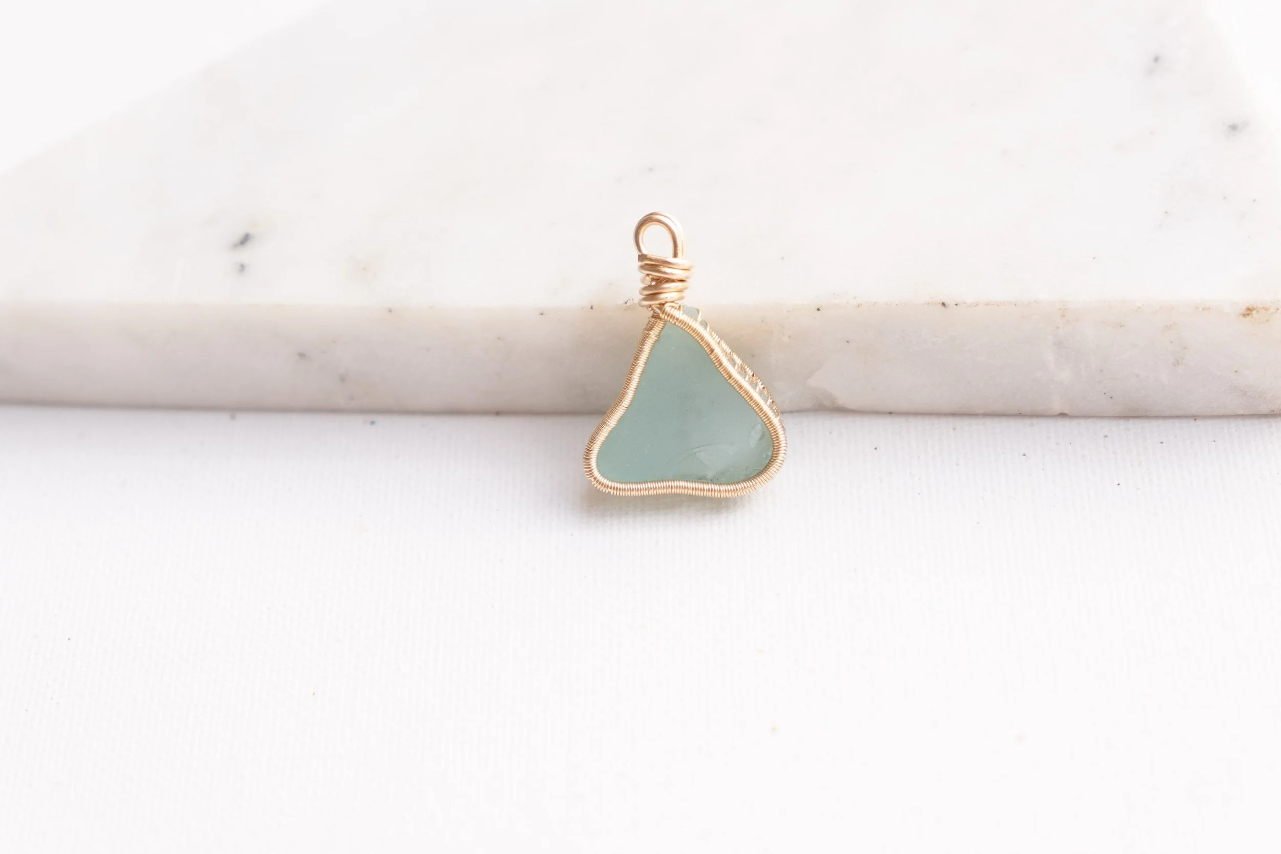 Soft Blue Sea Glass Pendant
