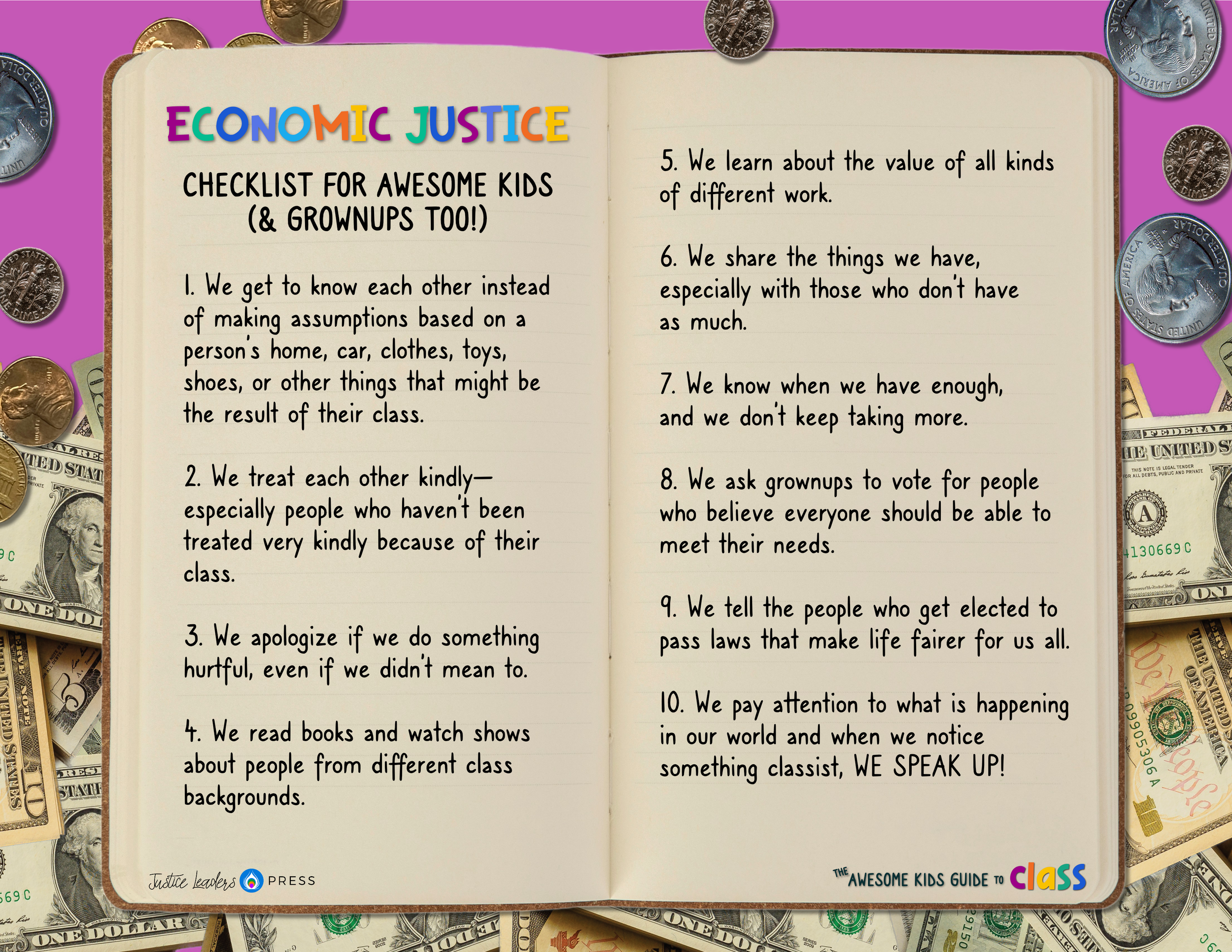 Economic Justice Checklist for Awesome Kids (& Grownups Too)-FREE DOWNLOAD