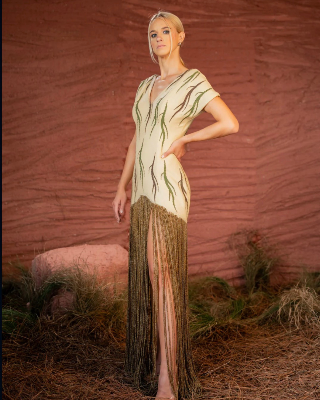 Female model wearing KEZEM Nshabure Dress