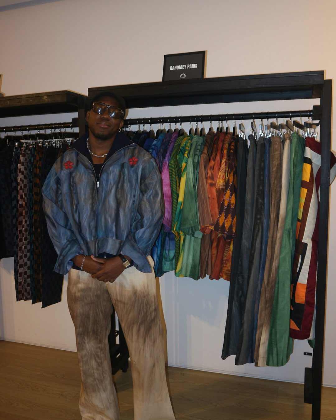 DAHOMEY PARIS founder Farid Hounkponou at TAKING UP SPACE pop-up in London