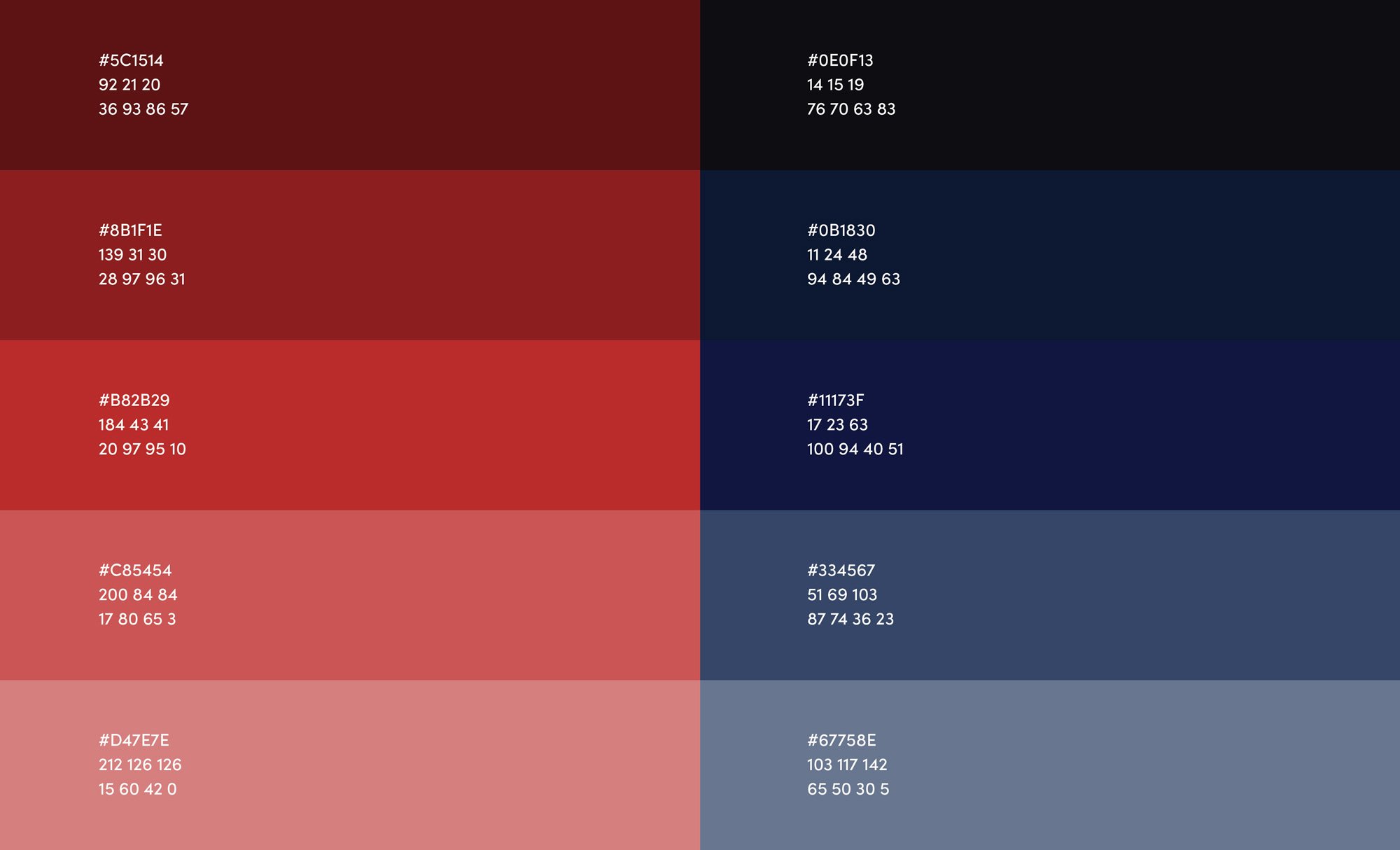 Catholic school color palette gradient of color tones for rebrand. 