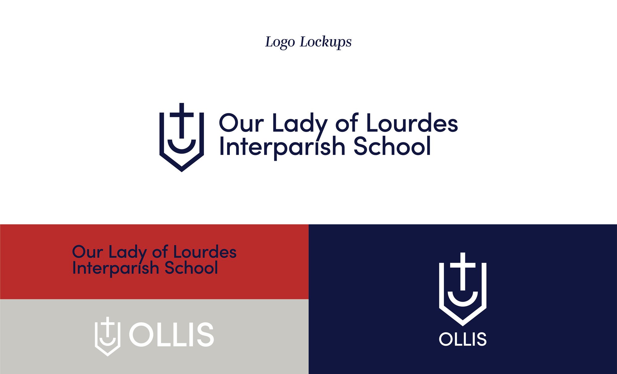  Catholic school rebrand logo lockups. 