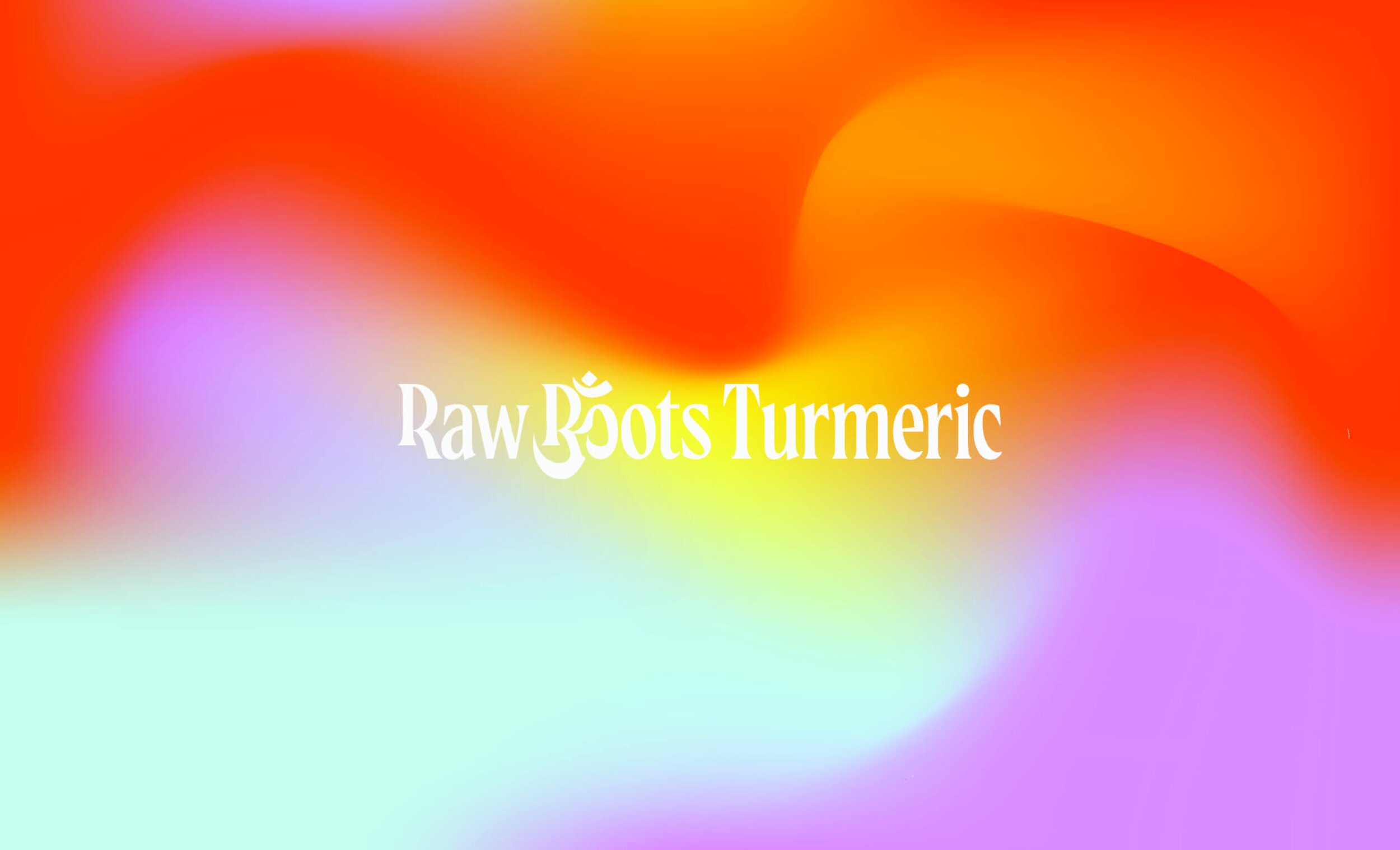  Raw Roots Turmeric farm logo with colorful gradient background. 
