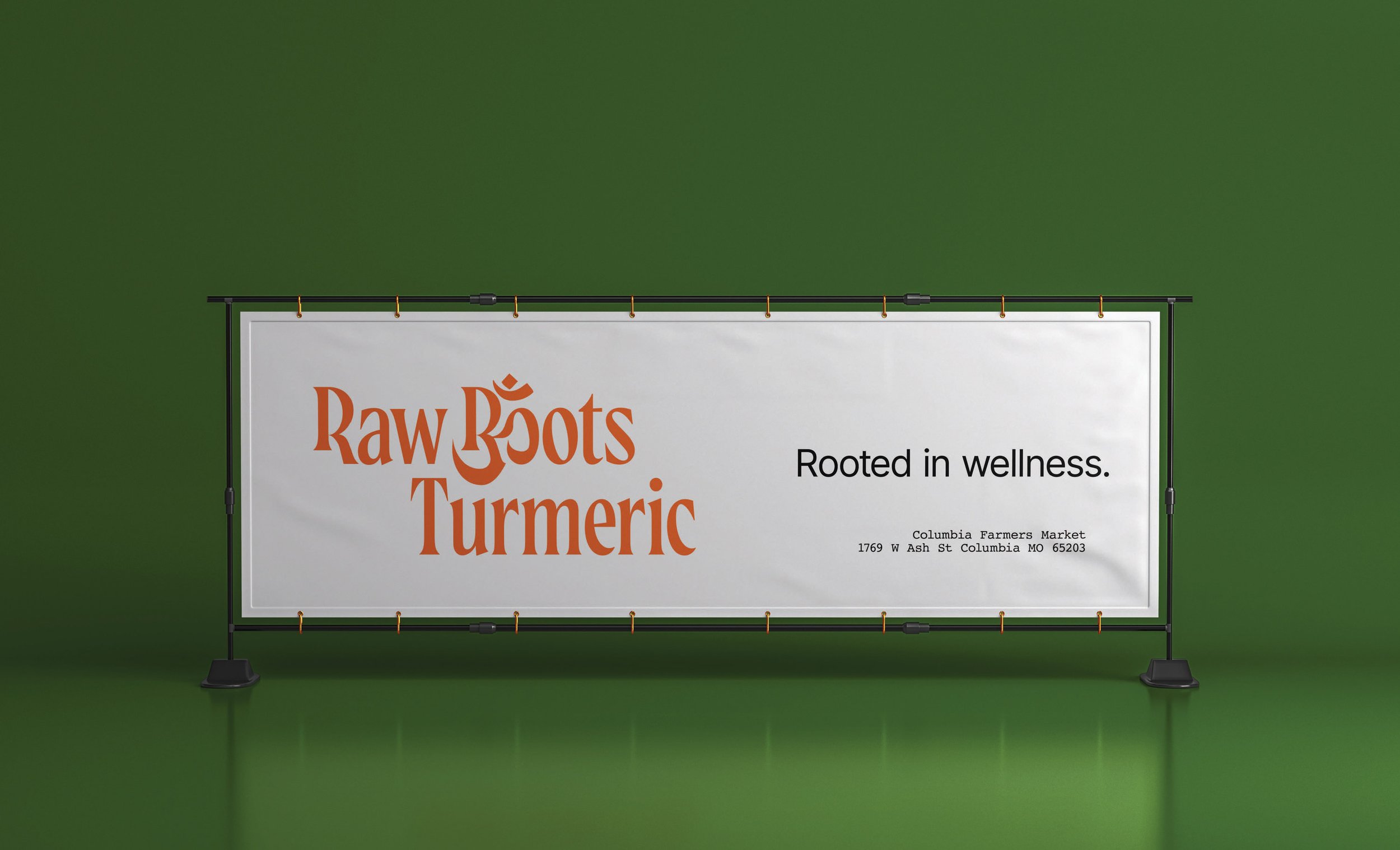  Raw Roots Turmeric mock-up of banner advertising. 