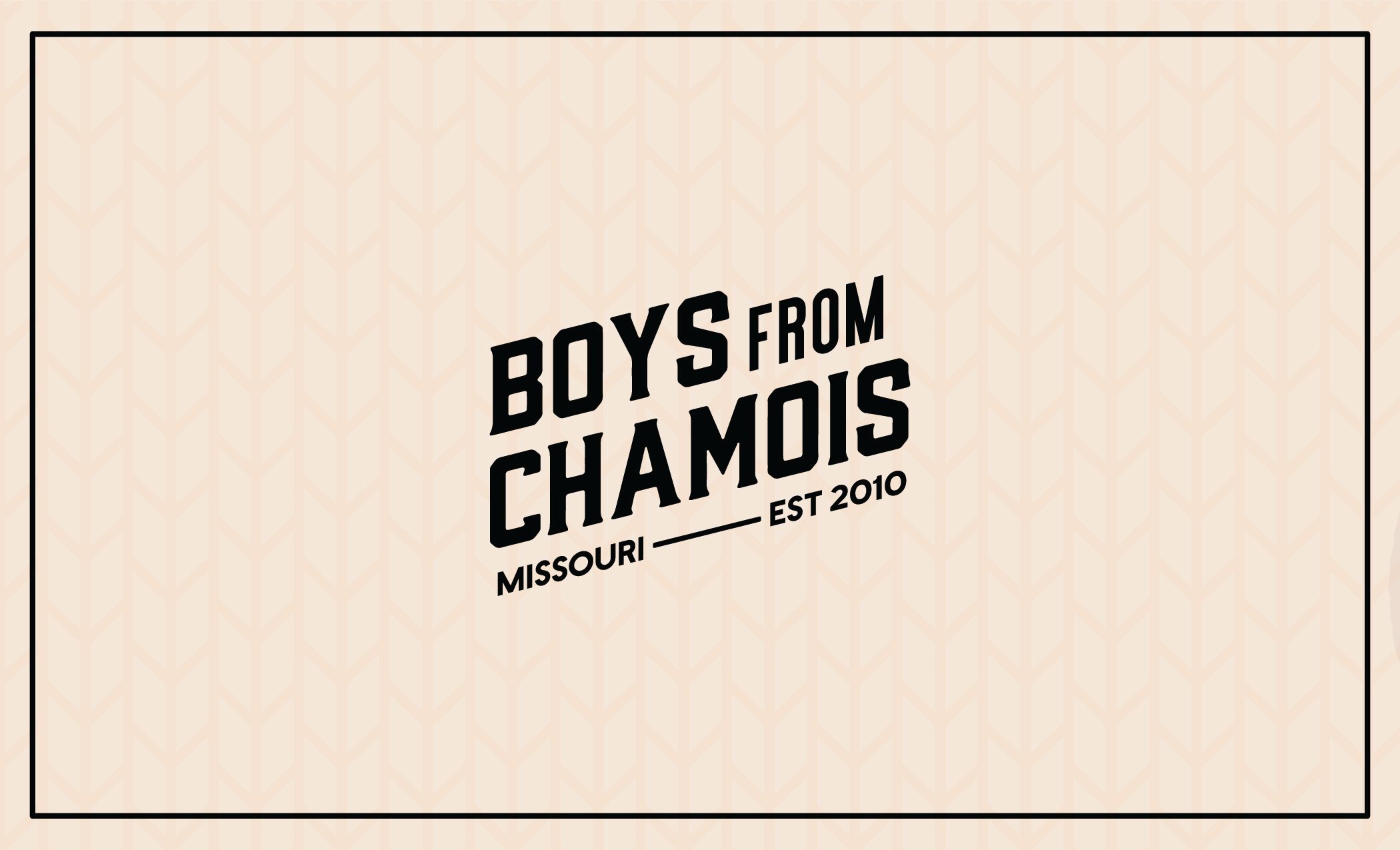  Boys from Chamois logo on tan background. 