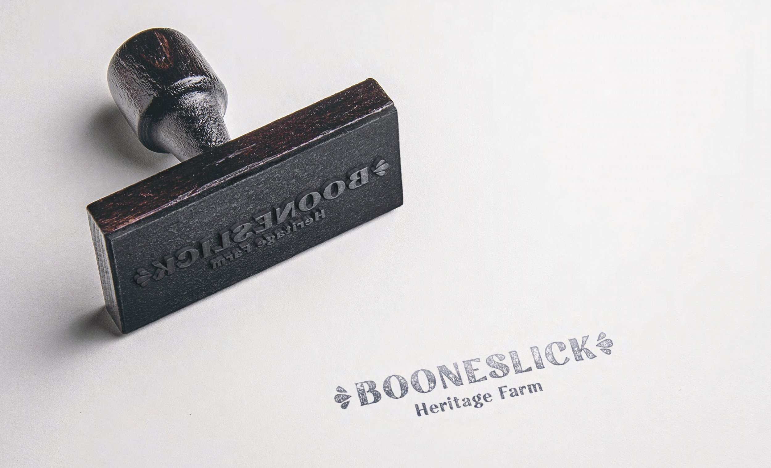  Booneslick Heritage Farm branded ink stamp. 
