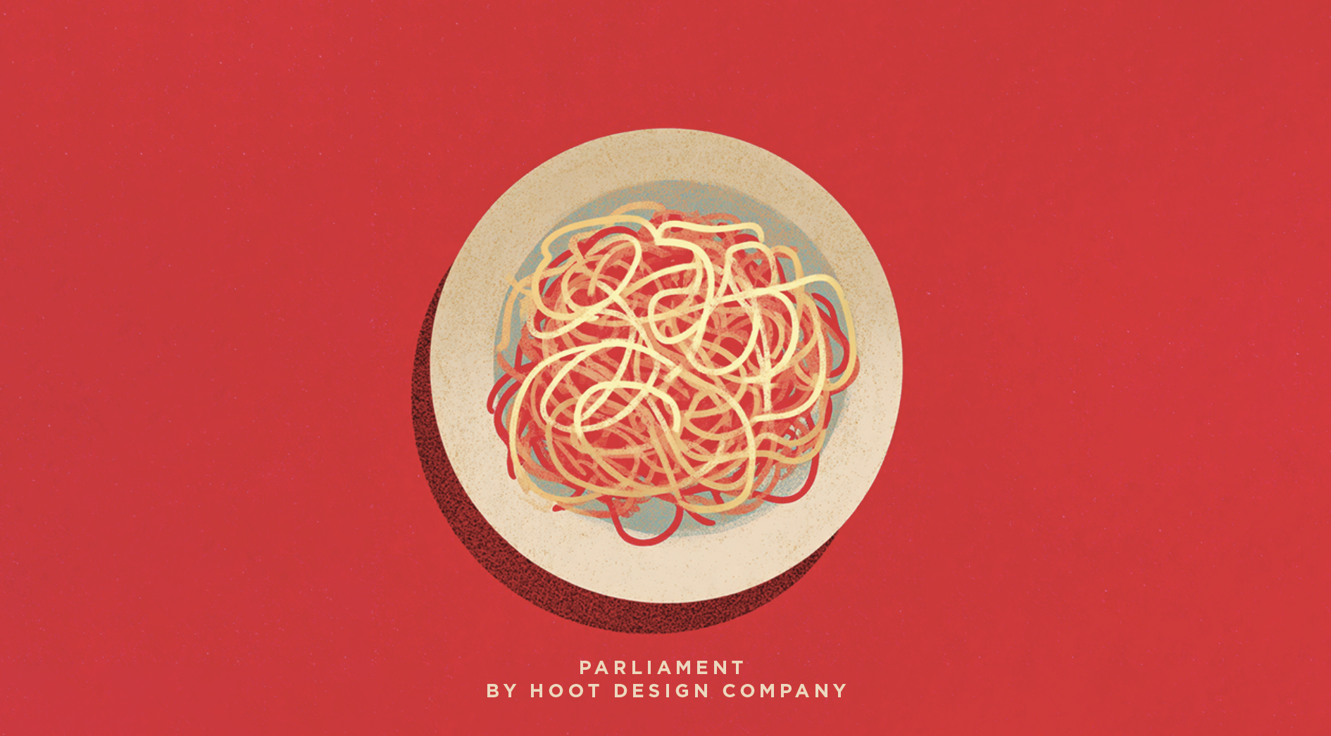 Spaghetti on a read background