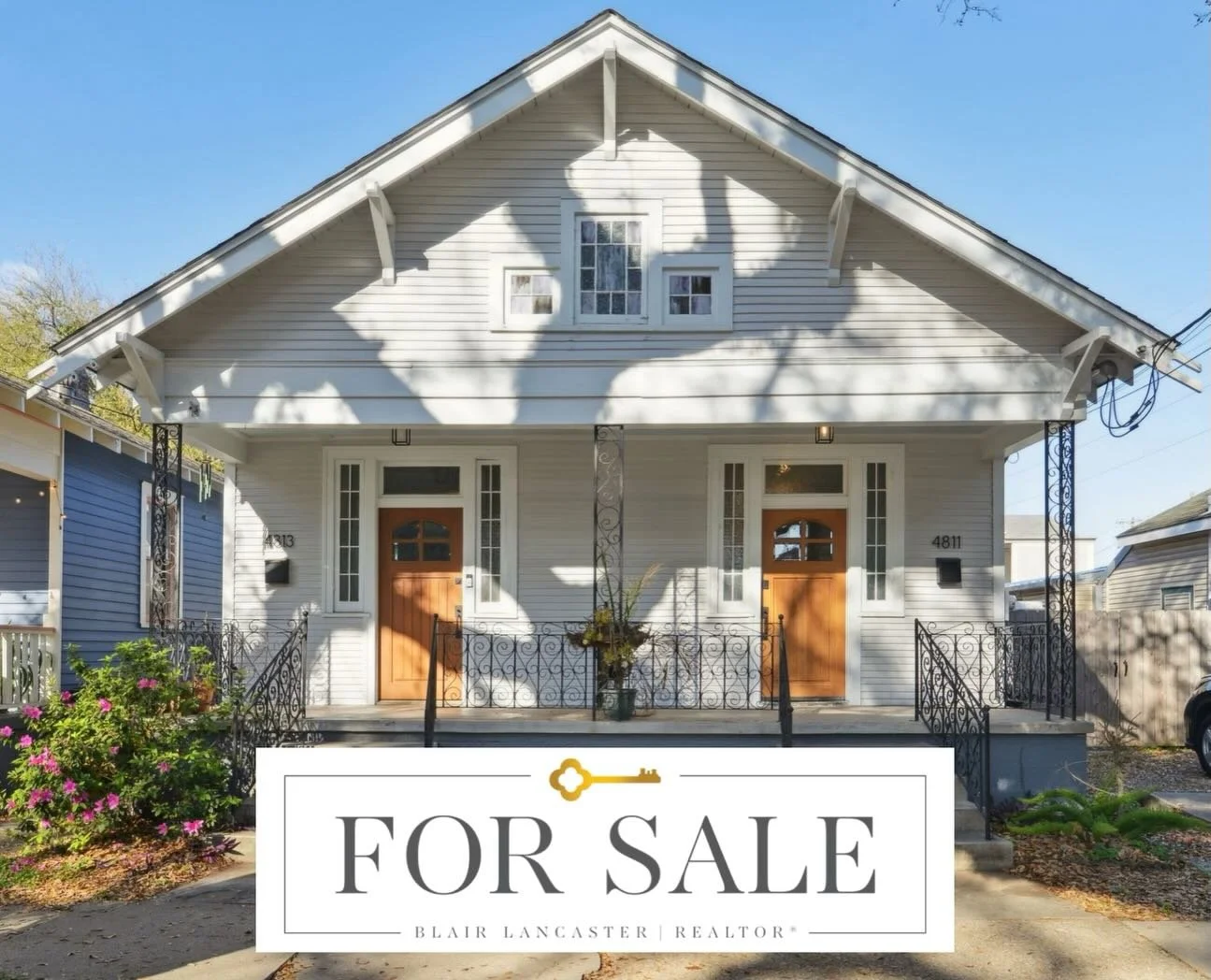 ✨ 4811-4813 BIENVILLE ST ✨ 

Quintessential Mid-City Arts &amp; Crafts shotgun double ideally situated on oak-lined Bienville Street, just moments from the Canal Street streetcar, City Park, and the dining and neighborhood conveniences along Carrollt