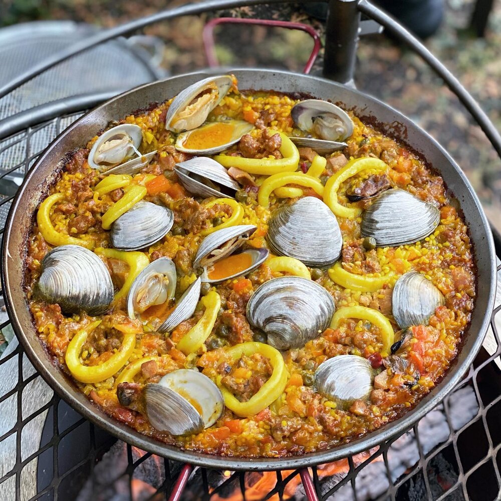 Our very first-time cooking Seafood Paella over an open fire. How exciting! Remember to check out my reel and see how we prep it from start to finish. 😉
&nbsp;​
To pair with the Seafood Paella, I choose @terroirallimit Historic 2017 🇪🇸, a Priorat 