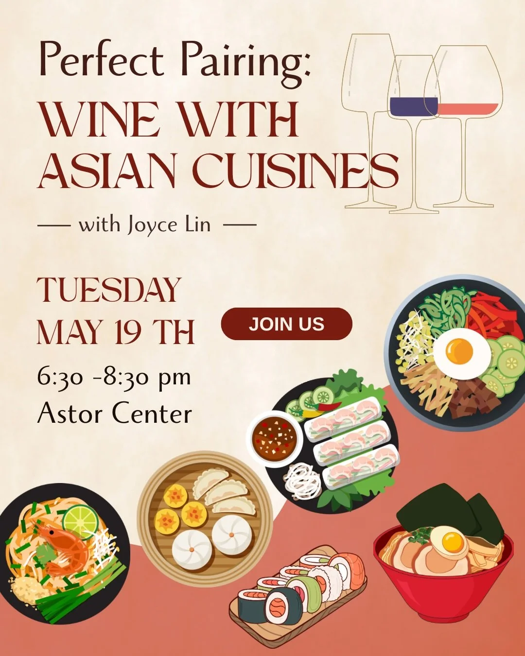 🍷The Ultimate Wine Pairing Class for Asian Cuisine at Aster Center This May 🍷

I&rsquo;m so excited to be back at Astor Center NYC this May to teach one of my most requested recurring classes:

Perfect Pairings: Wine with Asian Cuisine
🗓 Tuesday, 