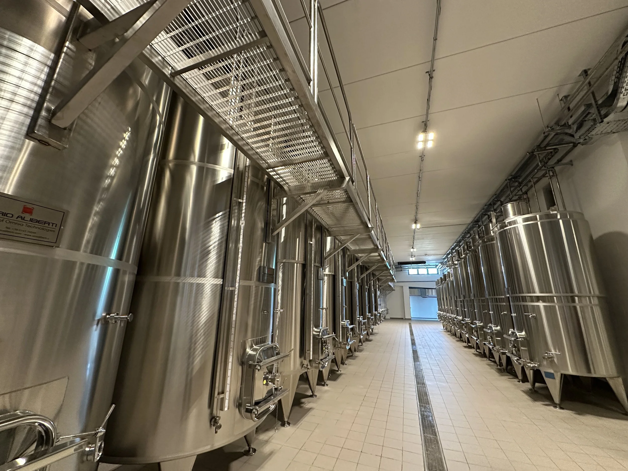 Pio Cesare's new white wine cellar across the road from the historical location in Alba, Piedmonte, Italy