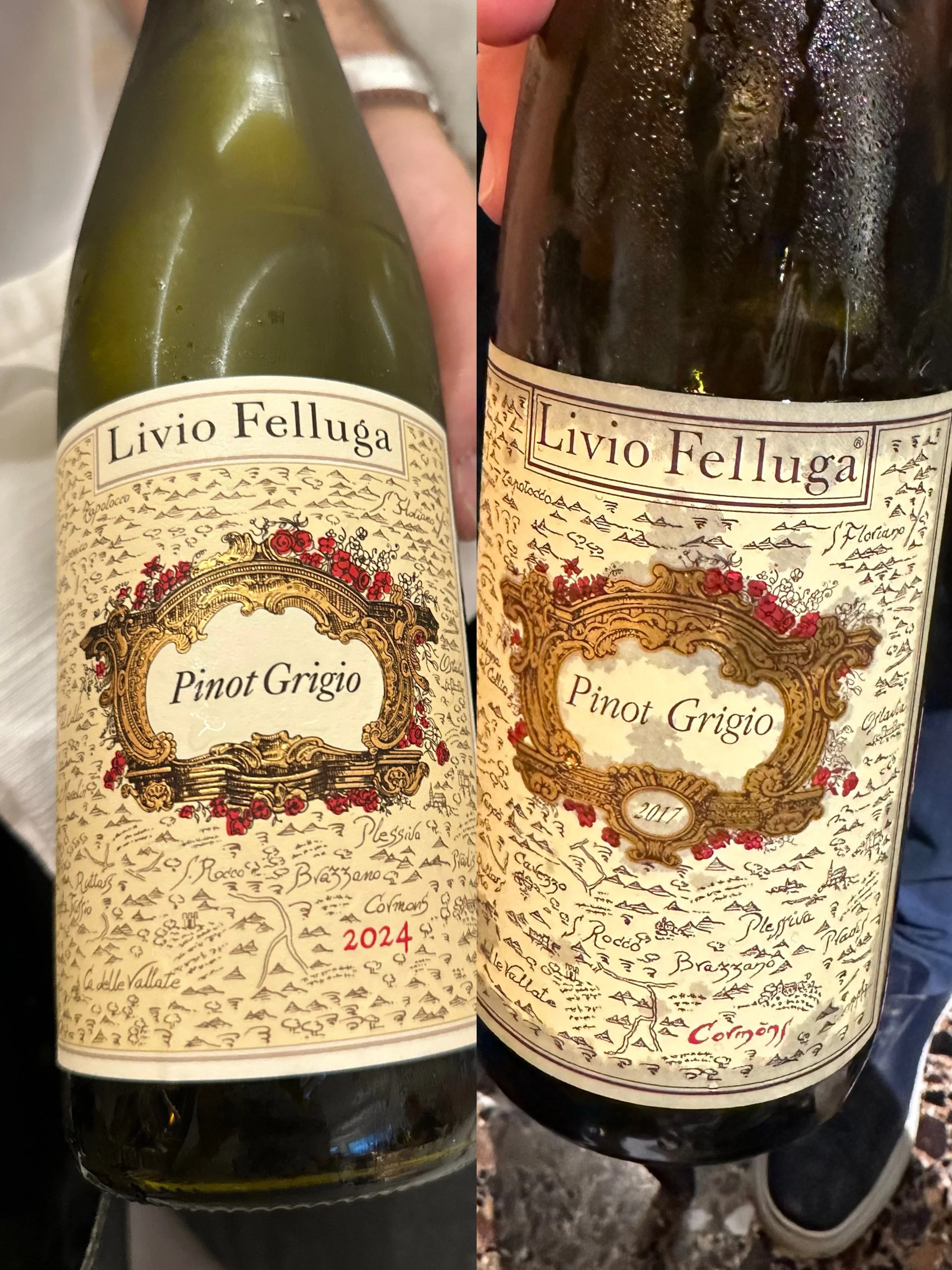Livio Felluga Pinot Grigio 2024 and 2017
