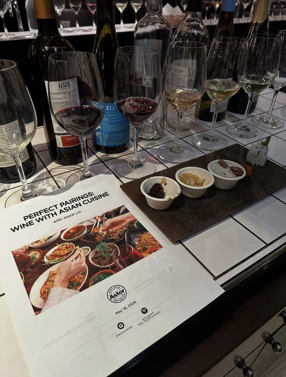 Joyce Lin, DipWSET & CMS certified Somm give wine class at Astor Center: Perfect Pairings: Wine with Asian Cuisine