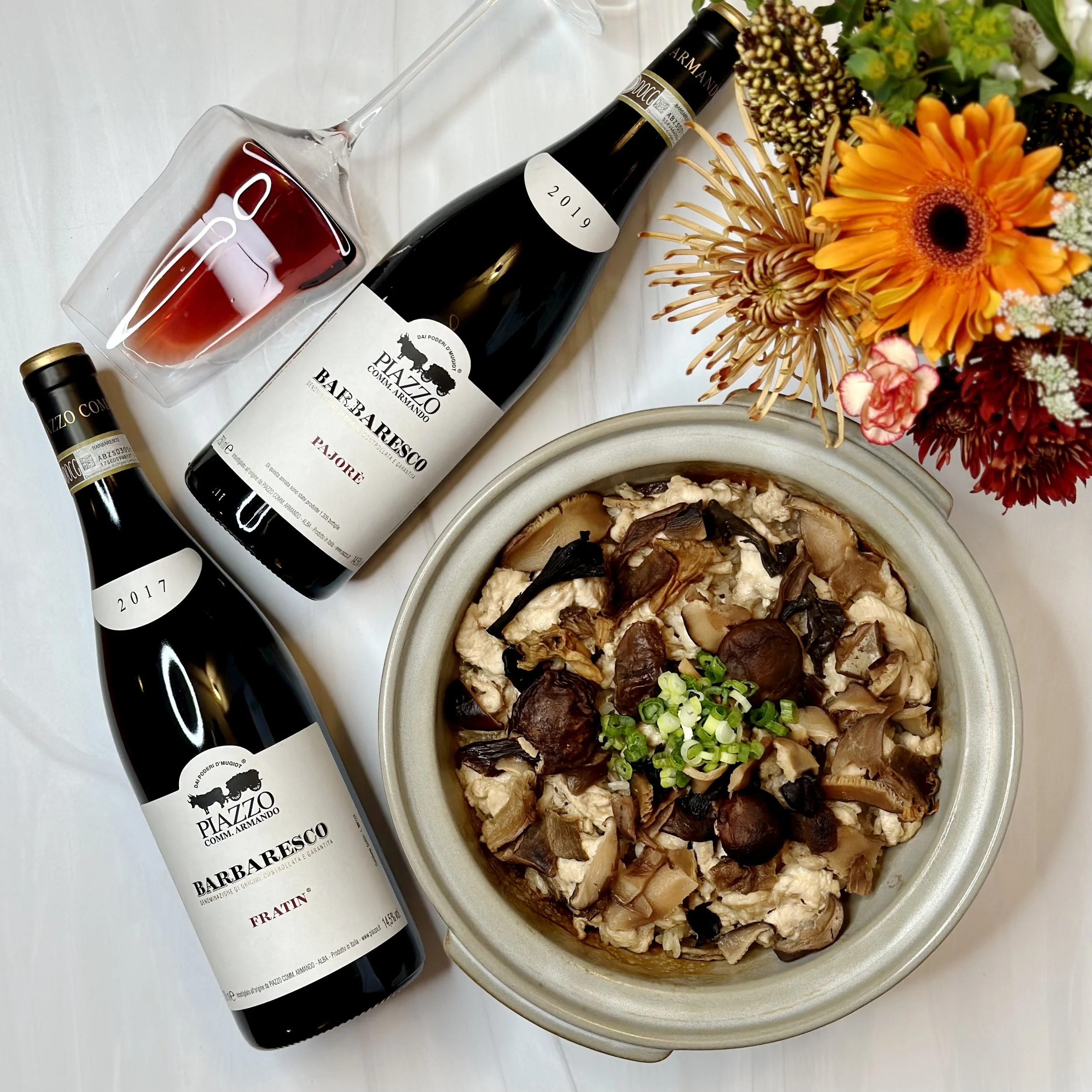北菇滑雞煲仔飯配 Piazzo Fratin Barbaresco and Piazzo Fratin Barbaresco
