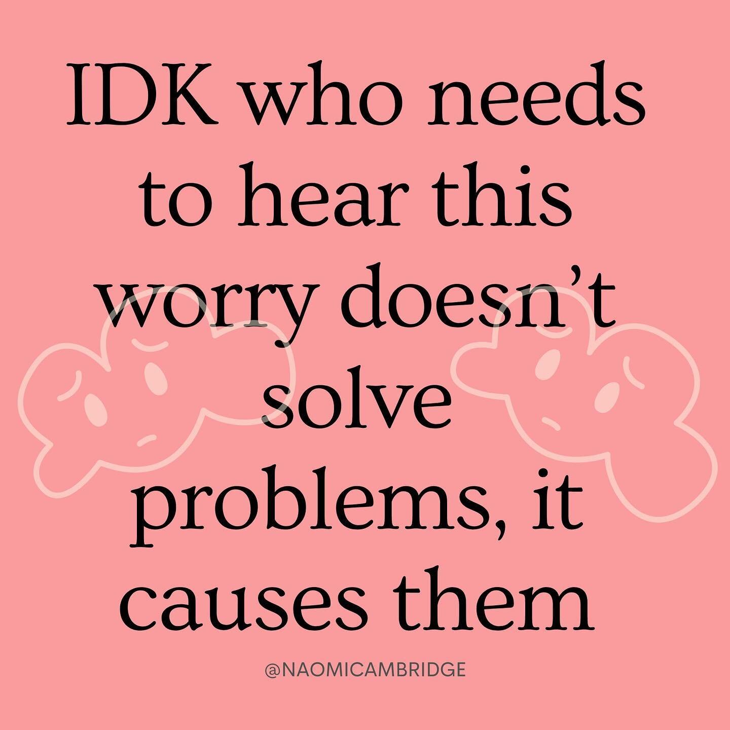 I wish I didn&rsquo;t know this from such long and deep personal experience but hey ho, I do because I was a pro level worrier for many years 😅
.
I thought my worry, overthinking and obsessing could solve problems but actually it created many more
.