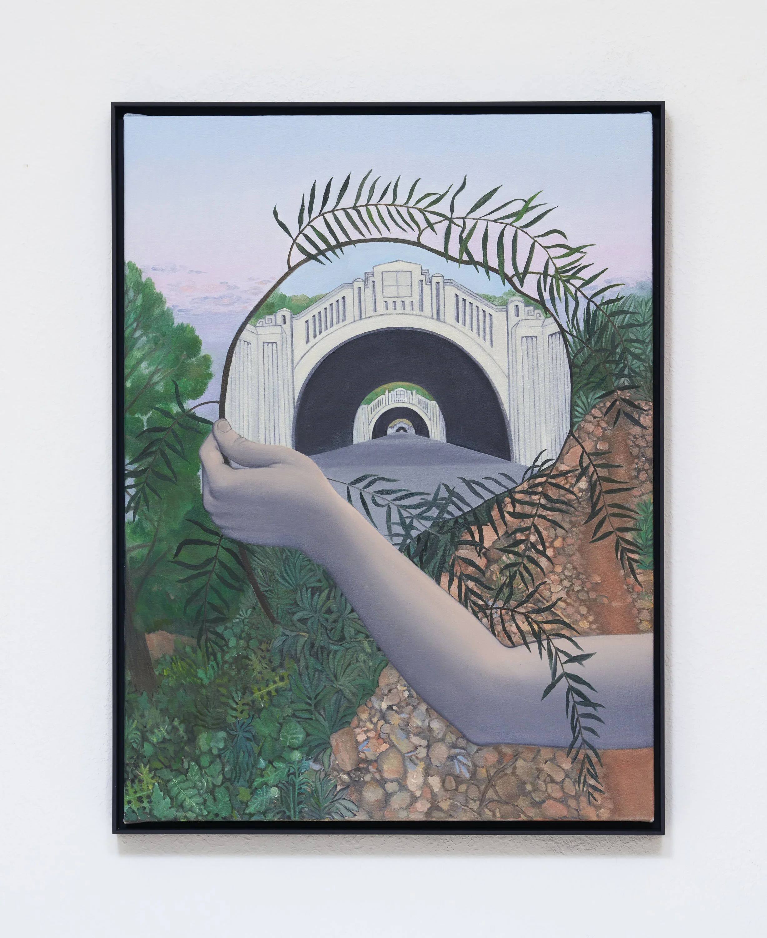 "Navel", 2023. Oil on canvas-wrapped panel. Framed: 29 x 21.75 x 2 inches (73.66 x 55.24 x 5.08 cm). INV-INGD-0030