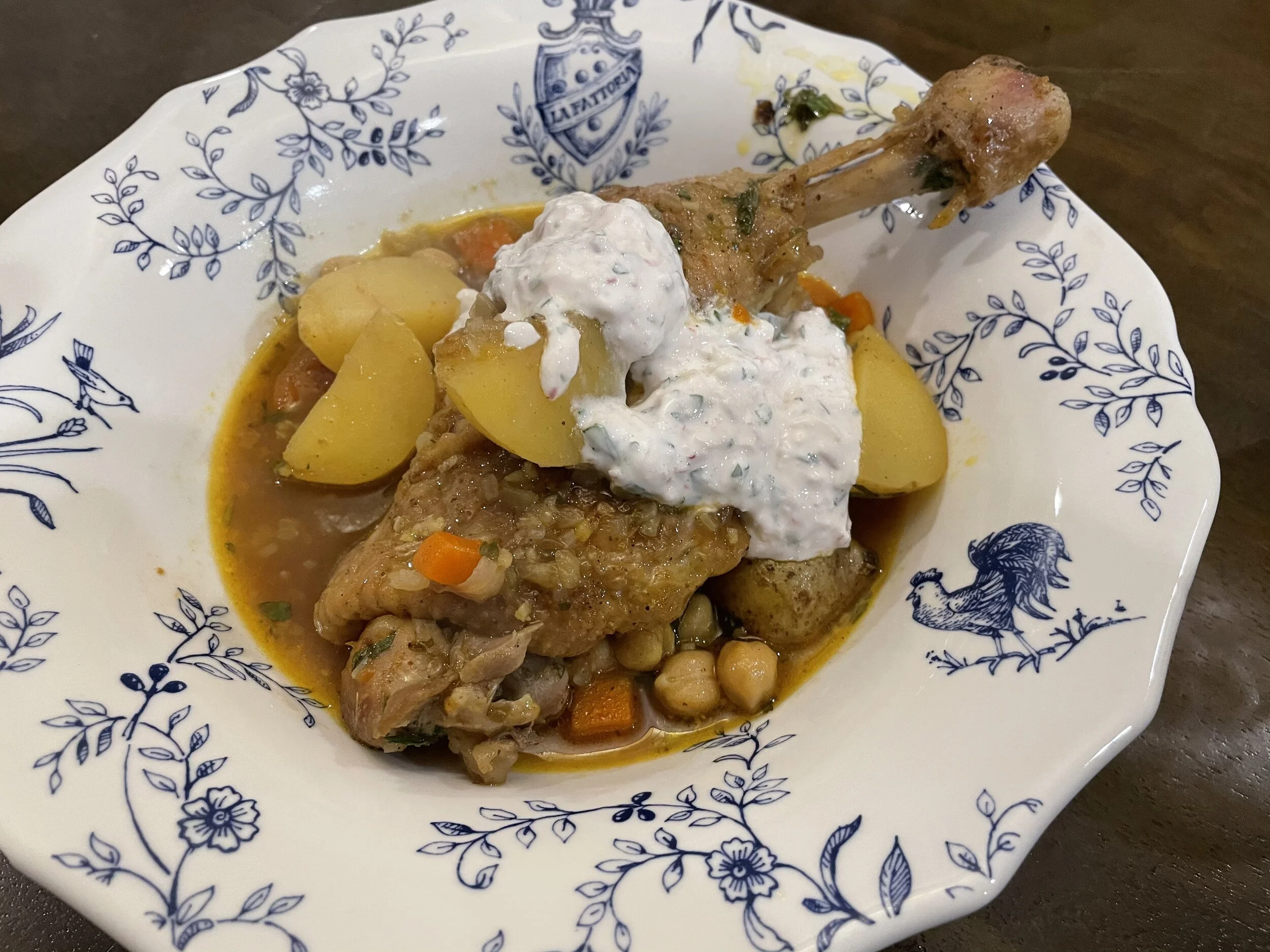 Vadouvan Braised Chicken with Cool Radish Raita