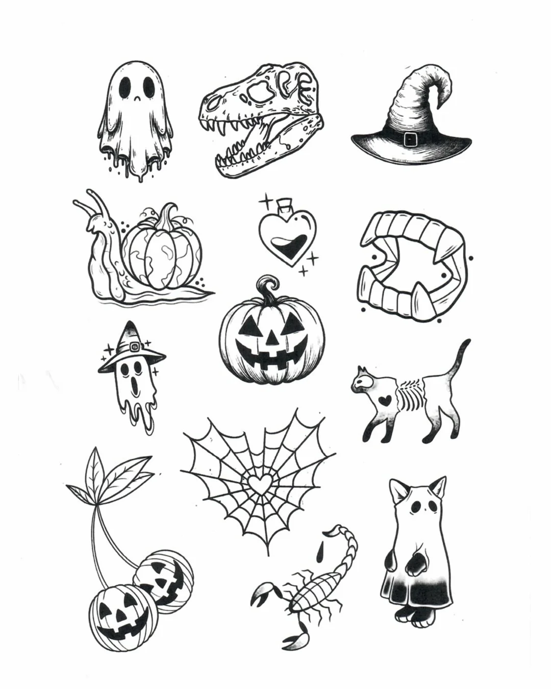 Spooky season&rsquo;s in full swing&mdash; Halloween-themed designs available for a limited few at the shop. Prices range from $100&ndash;$400. Available for walk-ins or appointments!