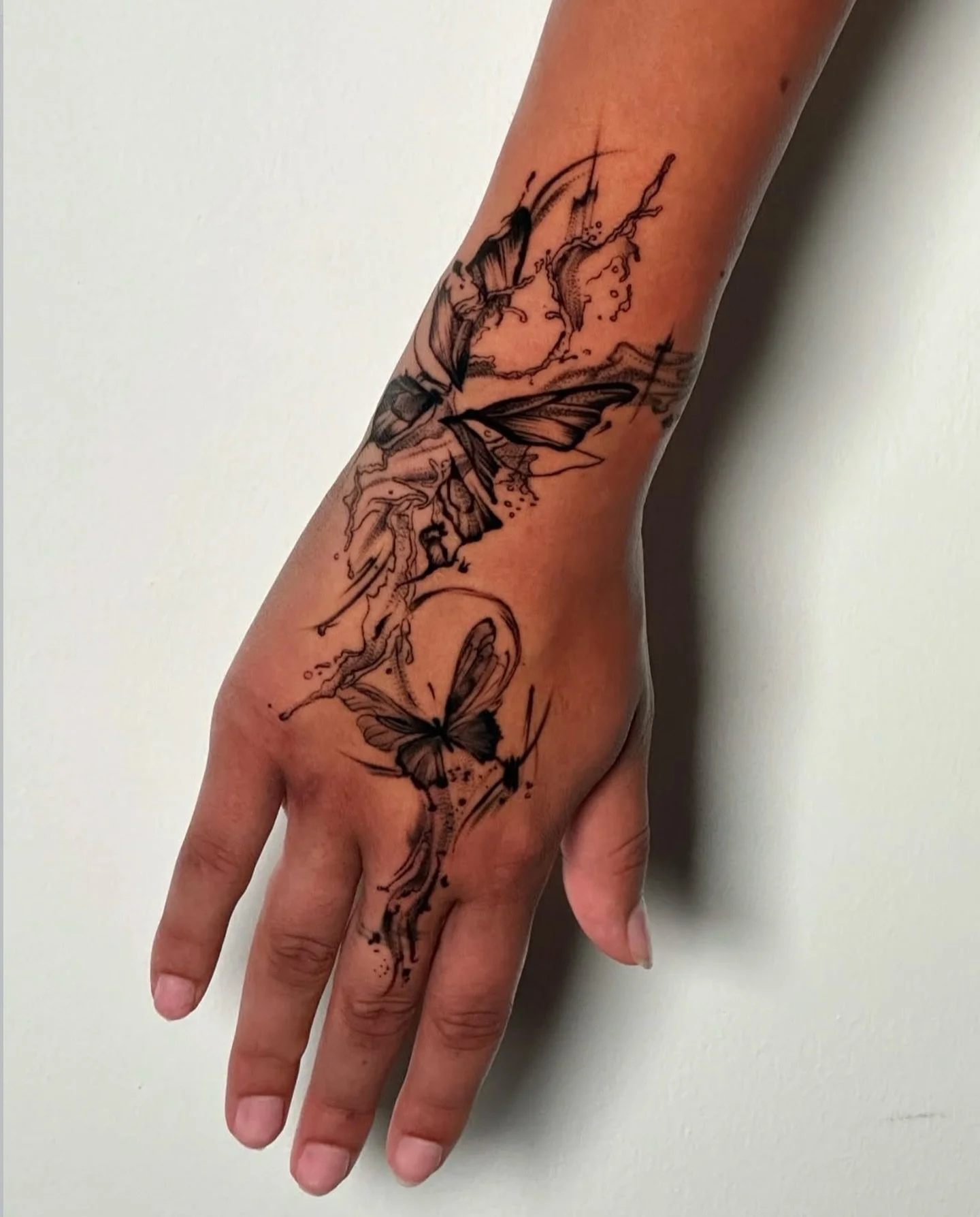 Abstract butterflies 🦋 by @s0phia_tattoos