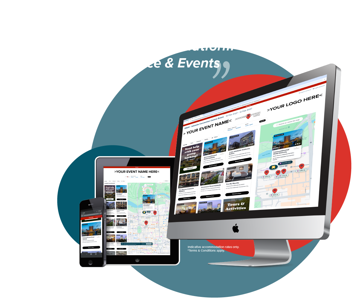 A customised, free-to-use accommodation booking platform for all your conference and events