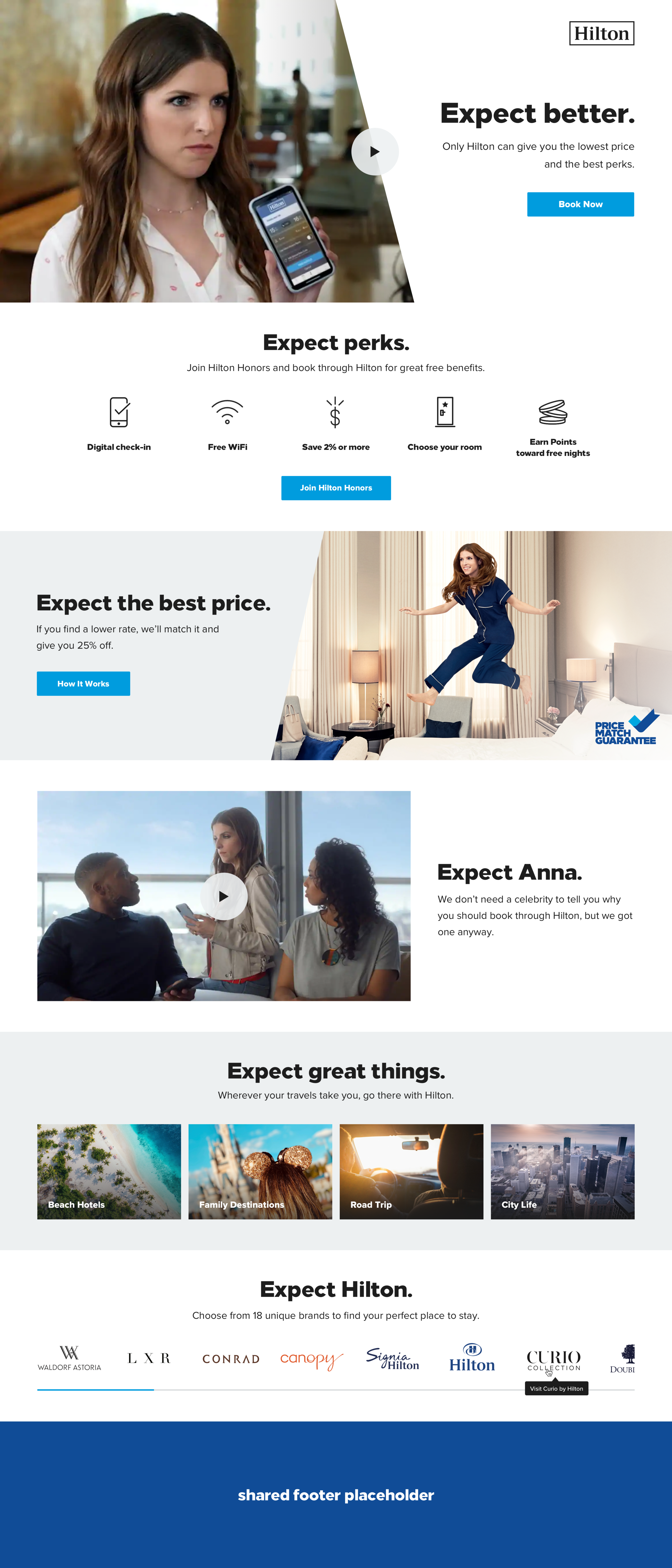 Hilton.com enterprise site