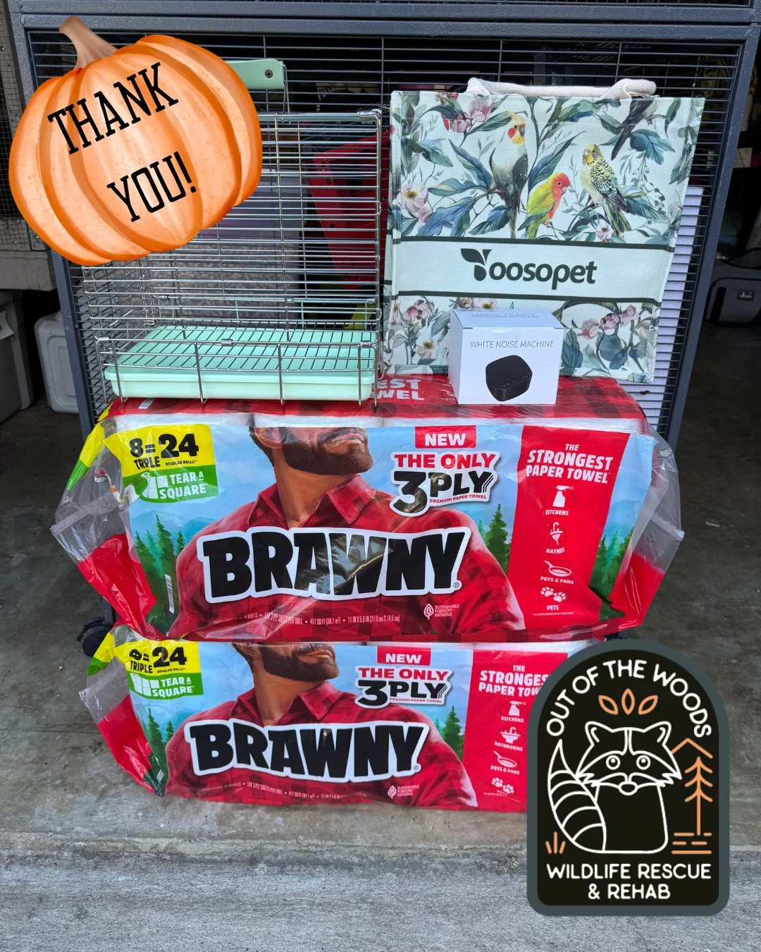 Thank you to Balint for this generous donation of items from our Amazon wishlist! Included are paper towels, a white noise machine, and a collapsible travel cage with a wire bottom! THANK YOU! #thankyou #thankyoudonors #tennessee #westtennessee #outo