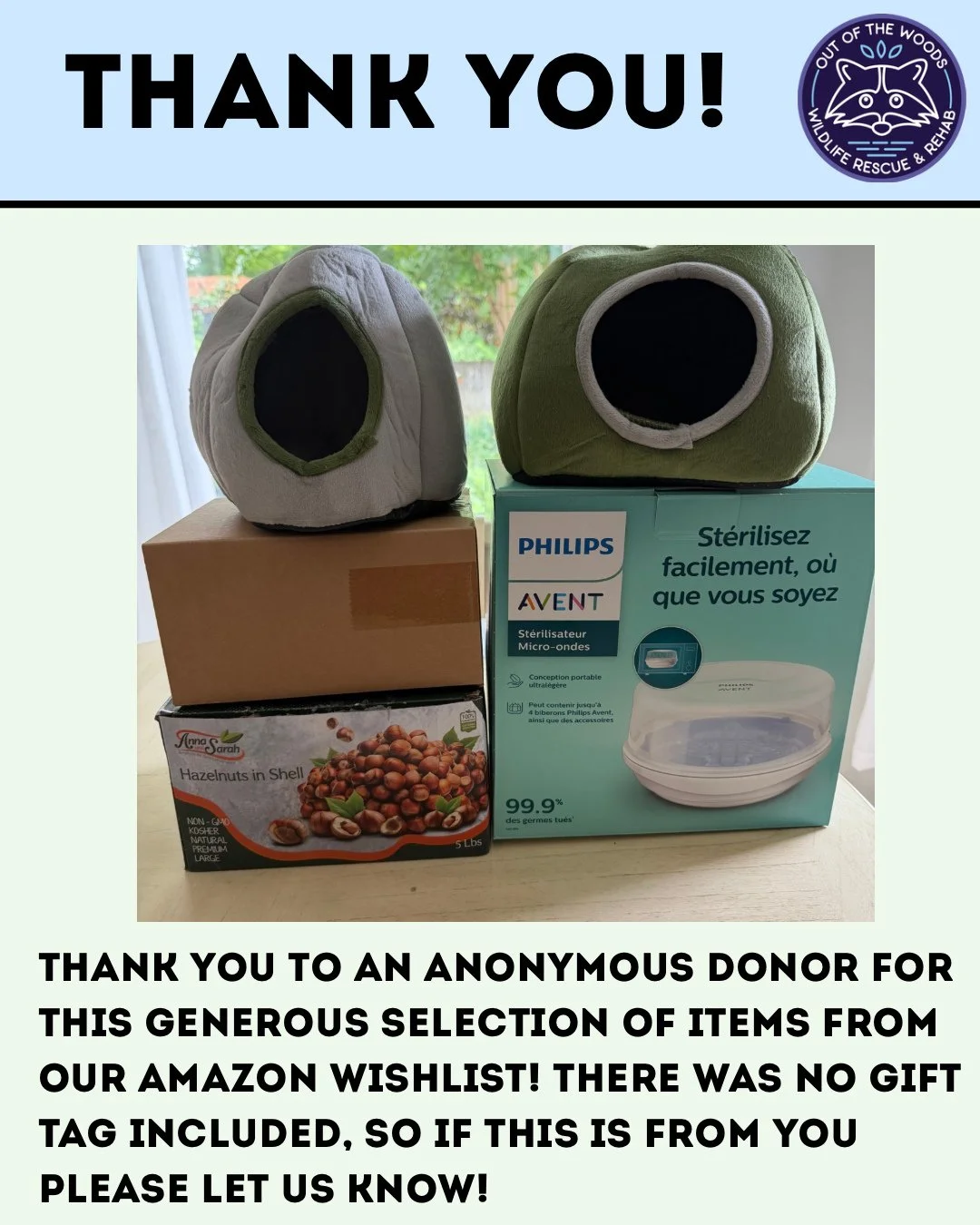 We want to send a thank you to whoever sent us this selection of items from our Amazon wishlist! There was no tag in the box, so if this is from you please let us know!!! #thankyou #thankyoudonors #tennessee #wildlifeeducation #wildliferehab