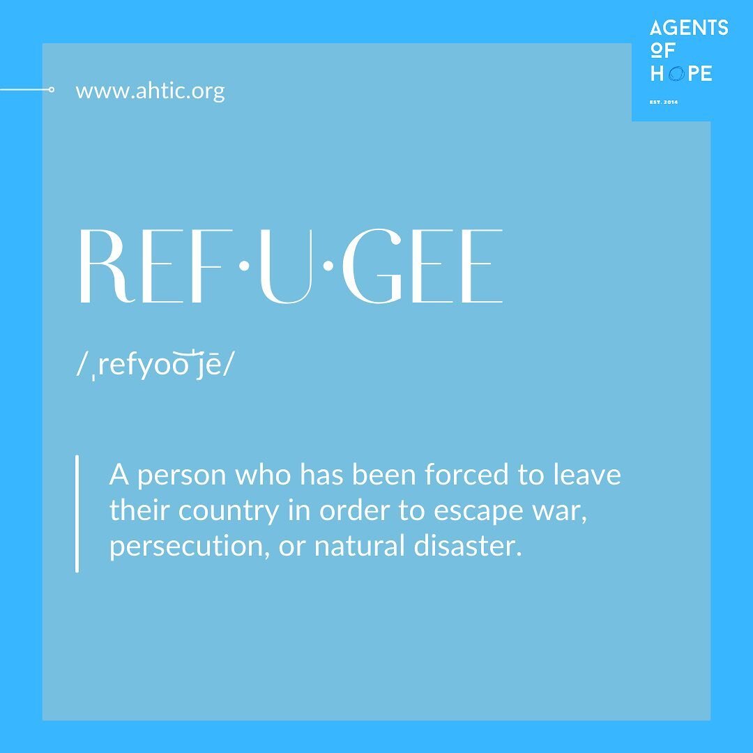 Starting a new series with our first word, refugee! Share our page to help educate others and help us reach more people! #ATHIglobal #RefugeeEducation #definition