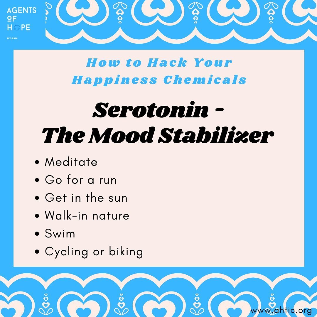 How to hack your happiness chemicals- serotonin! Hope these are helpful to everyone! #ATHIglobal #RefugeeEducation #serotonin