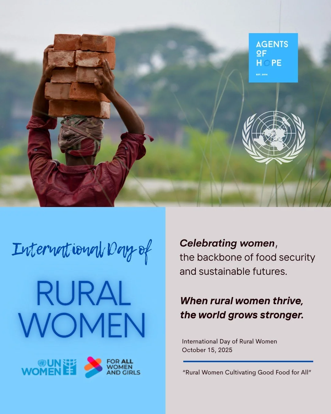 Rural women feed families, conserve the environment, and strengthen communities.

Still, many face systemic barriers to land, capital, and decision-making.

Let&rsquo;s work toward equal opportunities and dignified livelihoods for all rural women. 💙