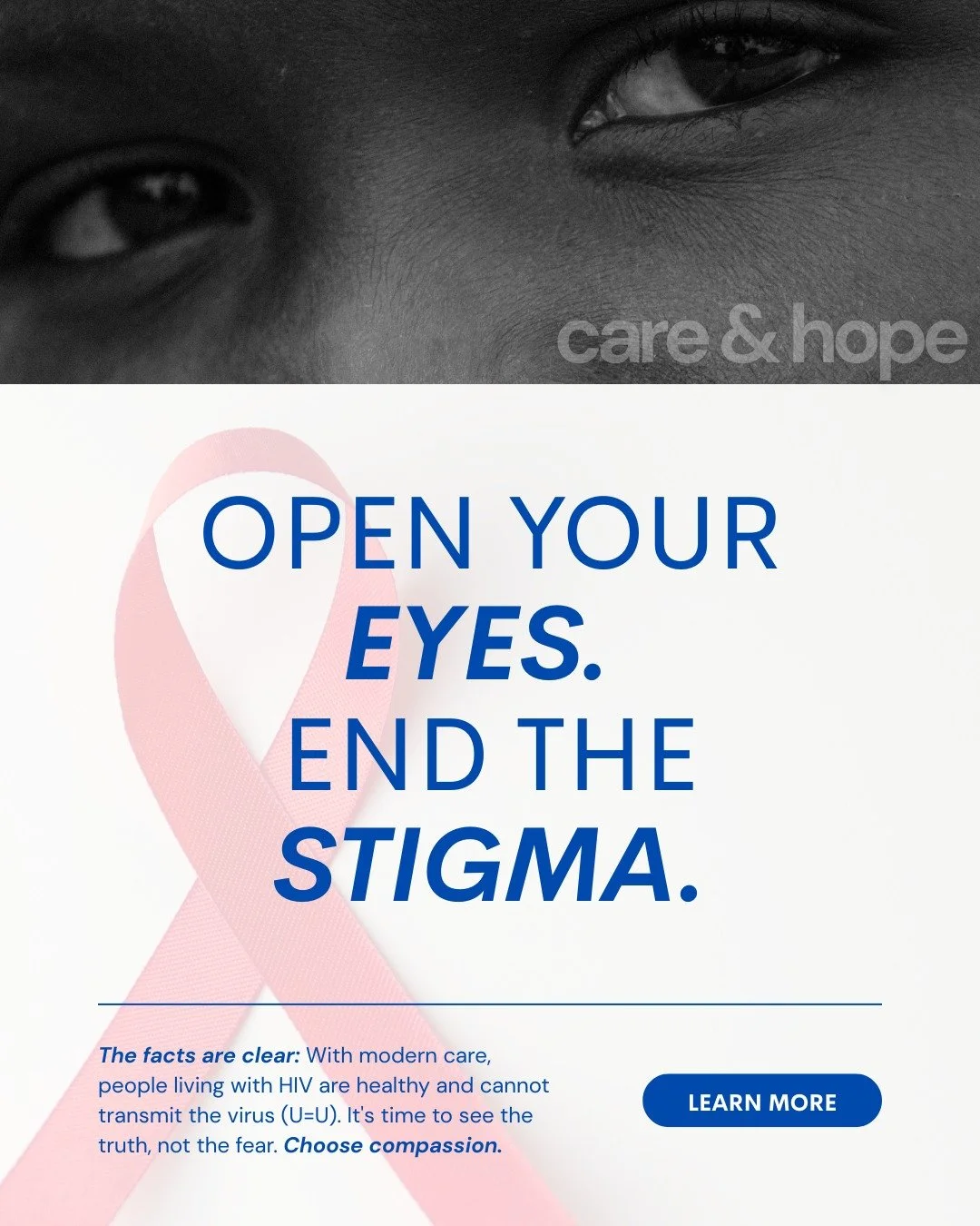 Stop seeing a diagnosis; see a person. 💙

The facts are non-negotiable: people on effective treatment are healthy and cannot transmit HIV (Undetectable = Untransmittable or U=U).

Stigma is the greatest barrier to ending the epidemic. 

Let's use co