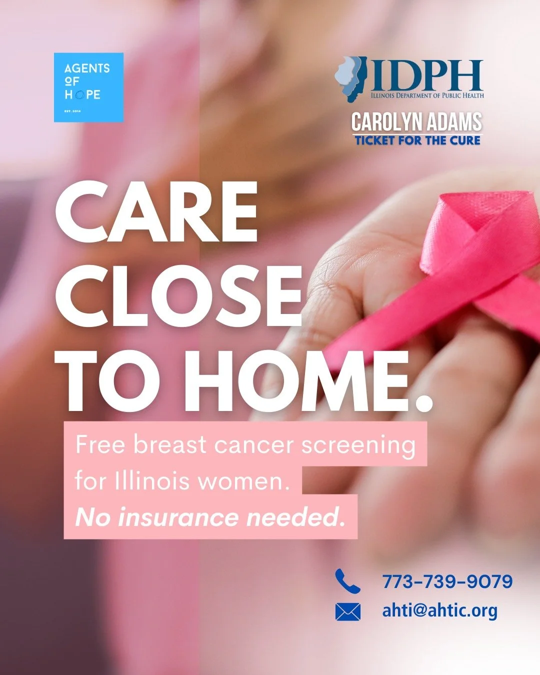 Health shouldn't be out of reach for any woman. 💗

The IDPH Carolyn Adams Program brings free breast cancer screenings + full support right to Illinois women&mdash;no insurance required. 

Real help with rides, costs, and language so nothing stands 