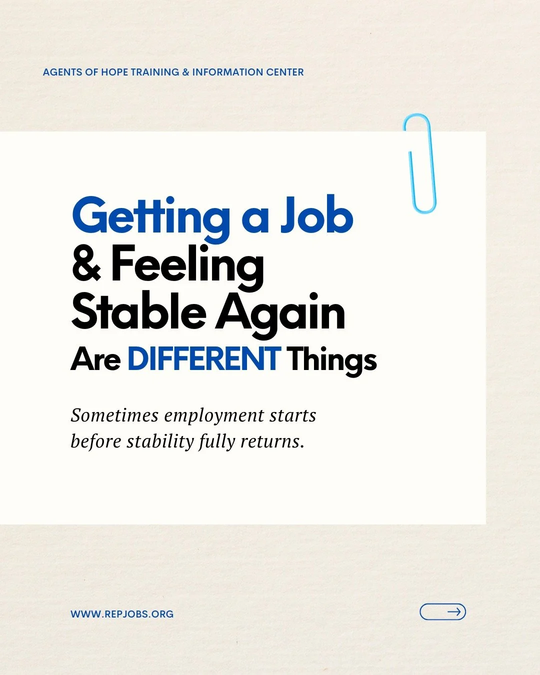 Sometimes people start working before life fully feels stable again.

A new job can help create routine, structure, and a sense of progress. 

But adjustment still takes time. 

New schedules, new systems, new environments, and everyday responsibilit