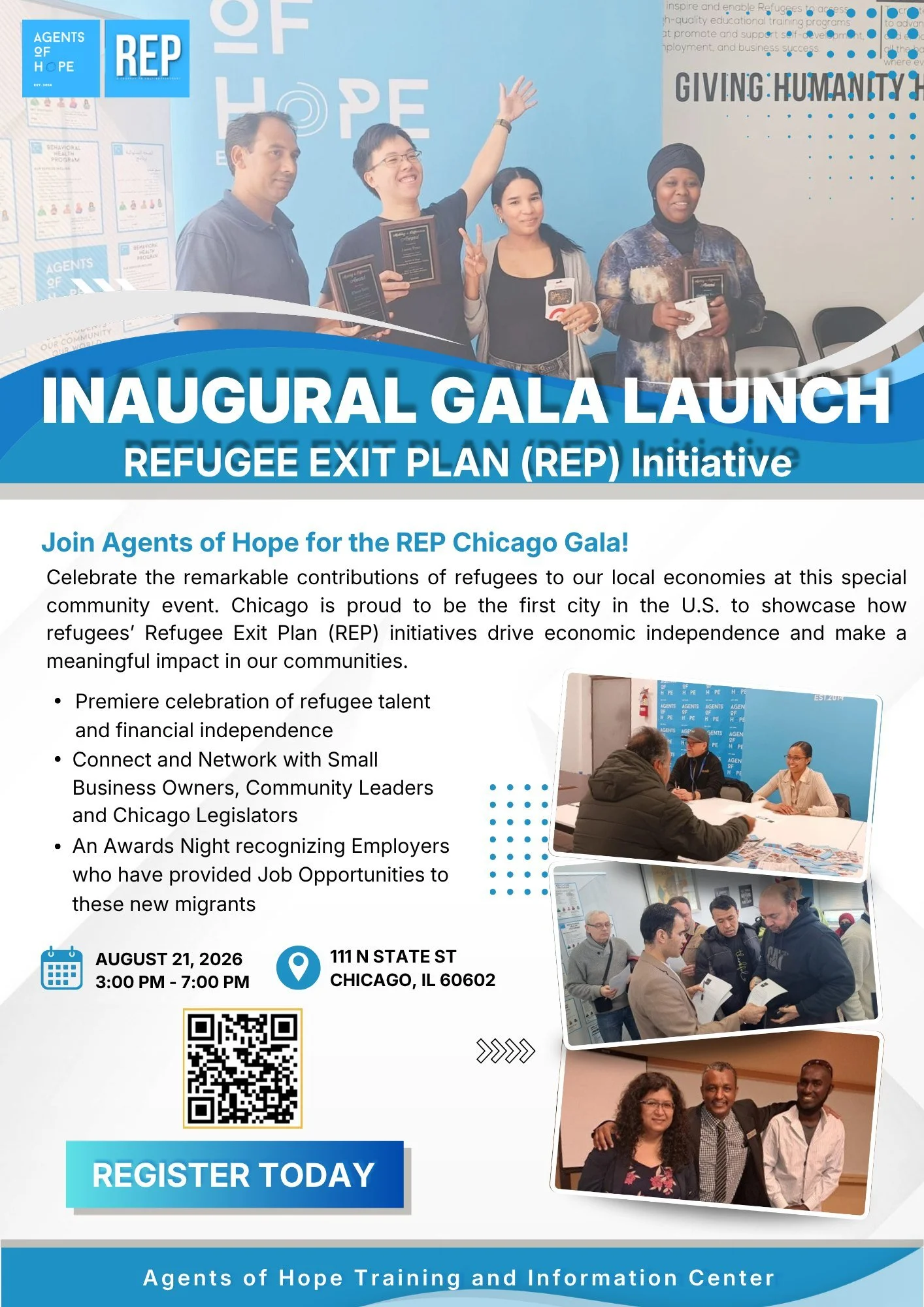Behind every business is a story of hard work and resilience.

Join us as we celebrate the entrepreneurs and employers making a difference right here in Chicago and connect with the people driving it forward.

August 21,2026,  3&ndash;7 PM.

To regis