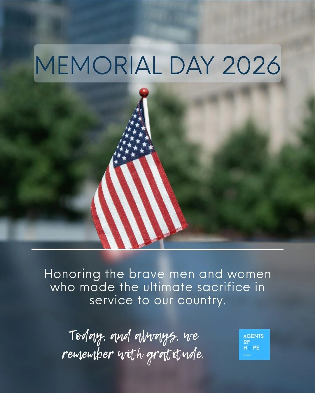 Memorial Day is a time to remember the men and women who gave their lives in service to our country.

Each sacrifice carries a story and a legacy that lives on.

Today, we honor them with gratitude. 🇺🇸

#WithRefugees #CommunitySupport 
#OneFamilyOn