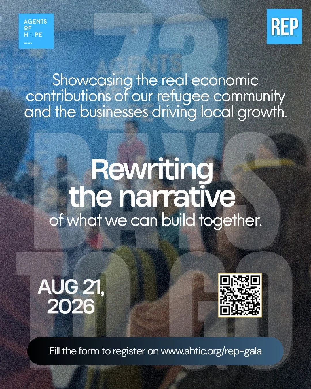 08.21.26 | 73 Days to Go

A job does more than pay the bills. 

It offers the quiet pride of standing on your own two feet in a place you now call HOME.

Refugees arrive with skills, ambition, and a deep desire to contribute. They are actively rebuil