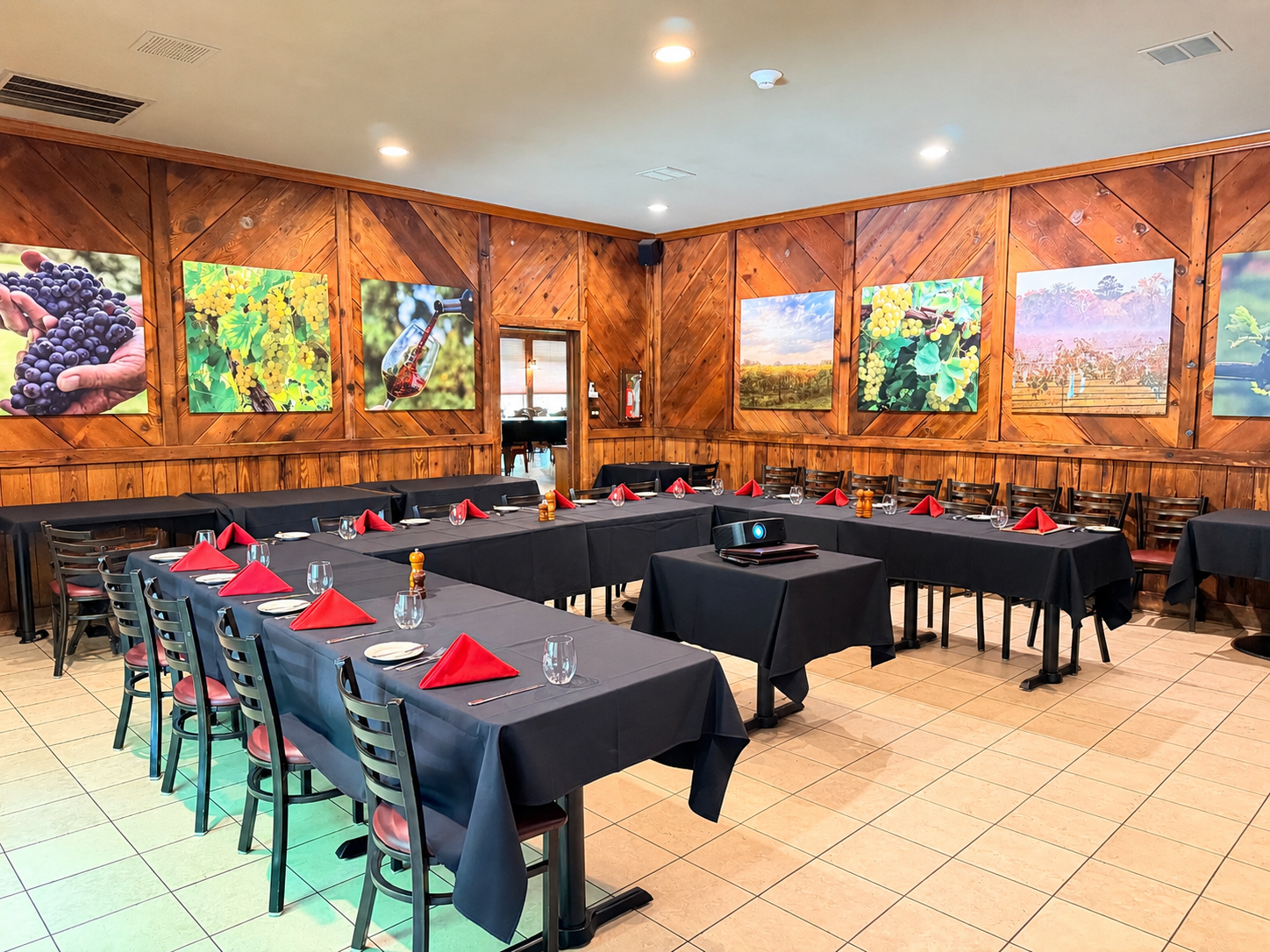 The Cognac Room - Kiepersol Restaurant set up for a private dining event