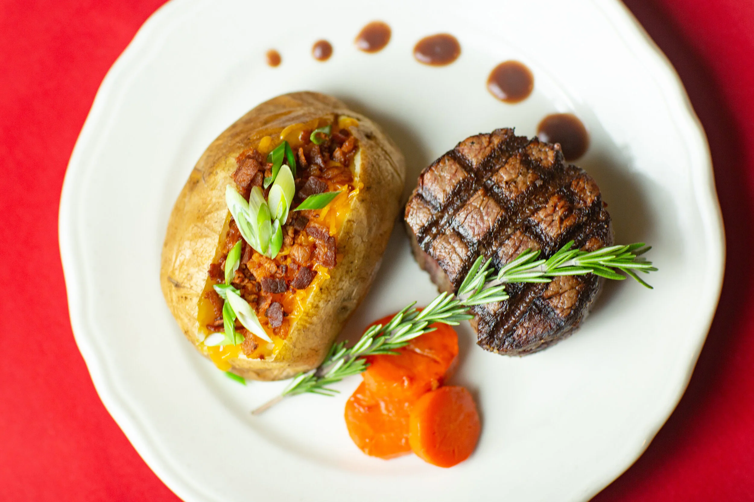 kiepersol filet mignon with baked potato
