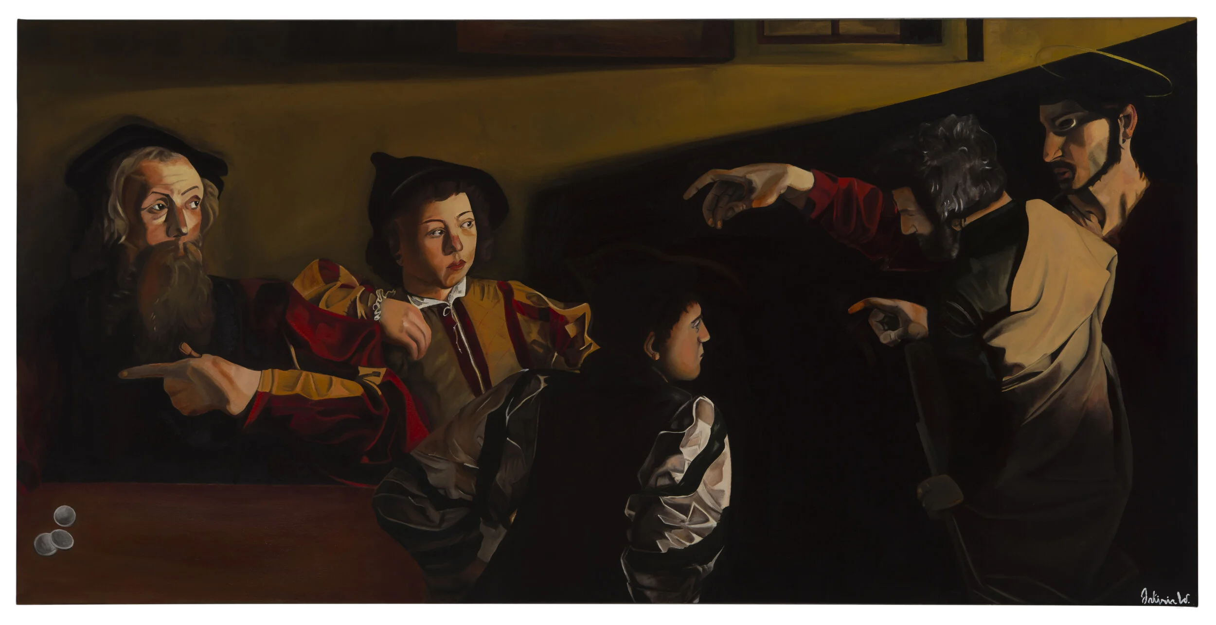 © *NOTE: although originally painted by Caravaggio, this version was done by me* Mastercopy / Oil on canvas / 35x72in / 2017  