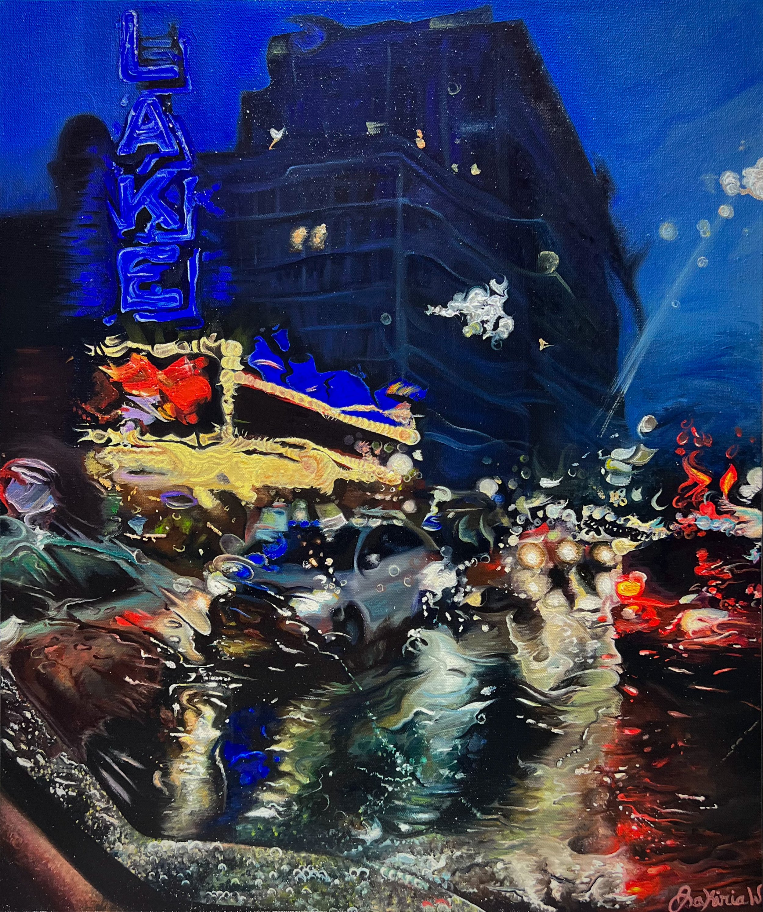 *© "Rainy Day on Lake Street"/ Oil on Canvas / 20x24in / 2022