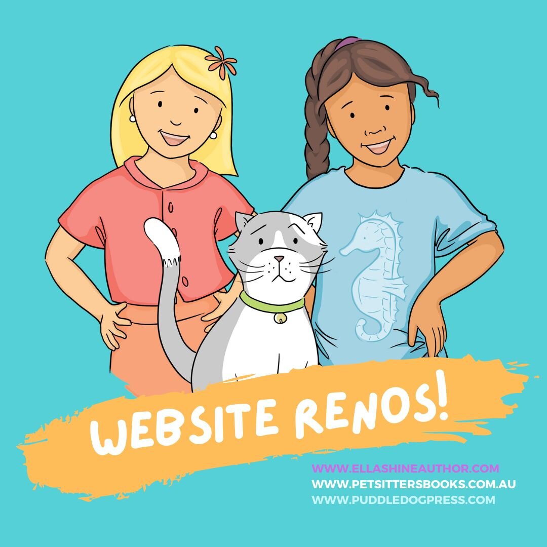 We're doing renos on our website. ❤🐱
It looks cuter, it's easier to navigate, and you can get there with a new address: www.ellashineauthor.com
We also have teacher resources, fun downloads for kids and (of course) our store where you can purchase P