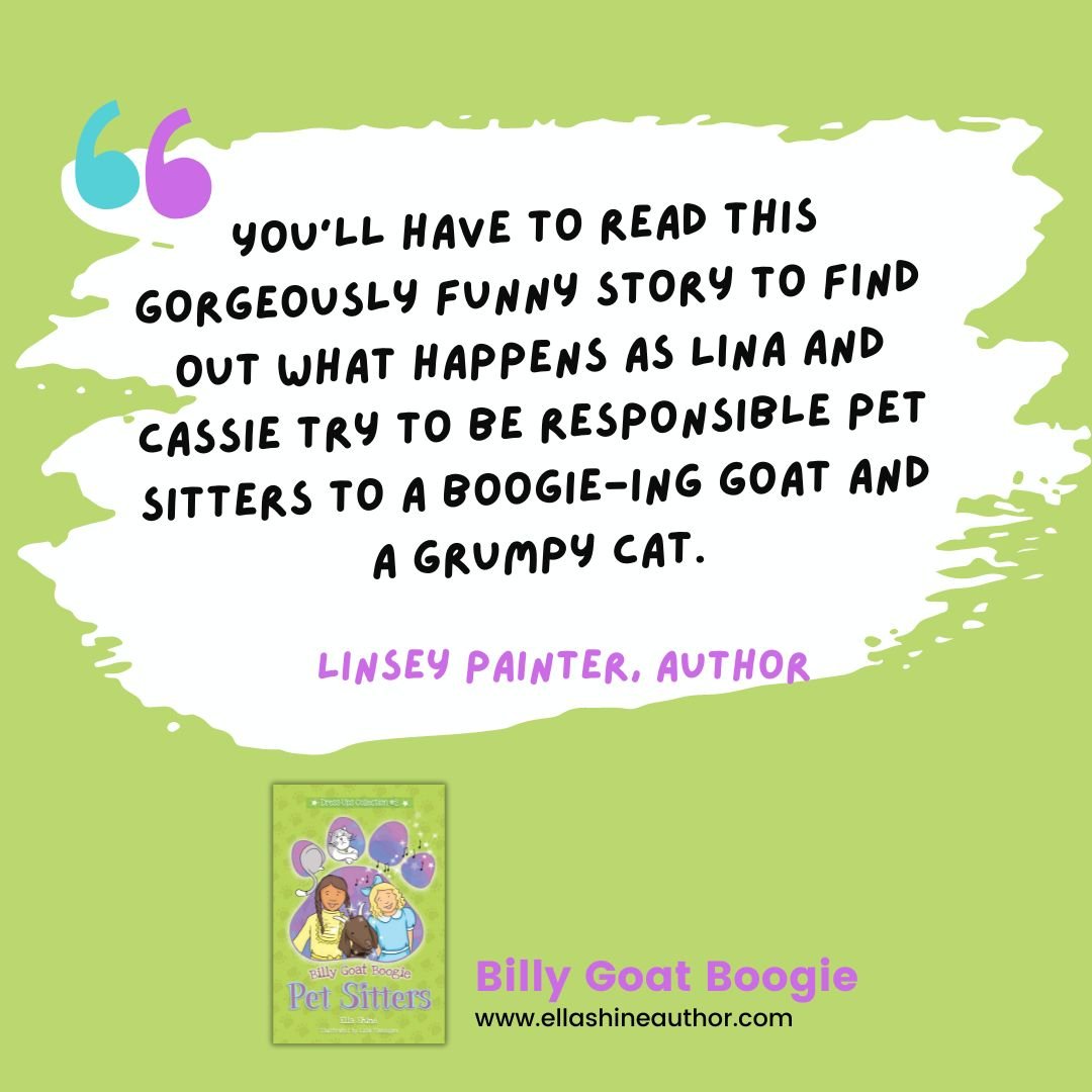Thanks Linsey for your awesome review of Billy Goat Boogie. 
Copies available now from www.ellashineauthor.com

#newbook #bookreview #booksforkids #booksforsevenyearolds #childrenschapterbooks #bookseriesaddict #books #Bookstagram