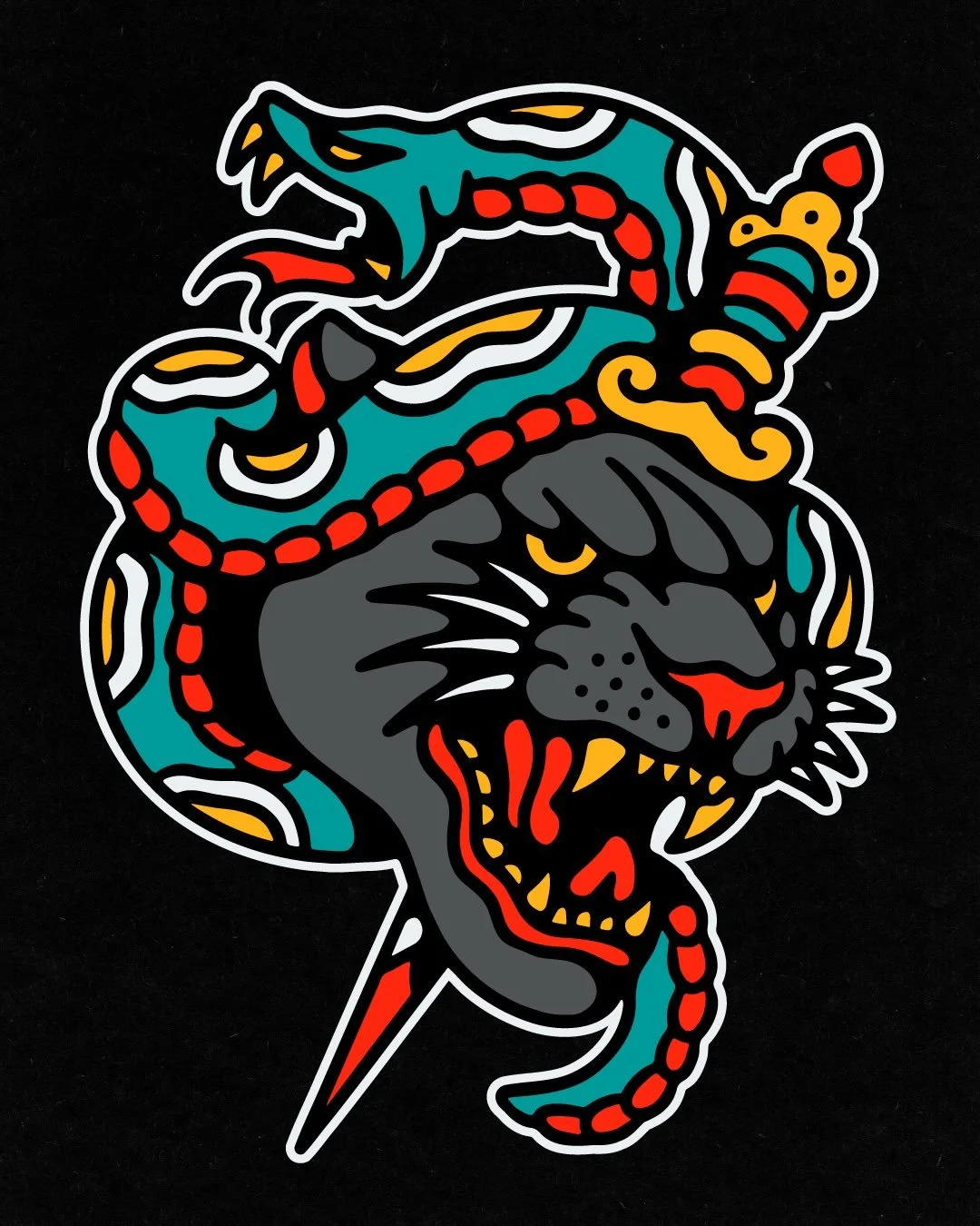 🐈&zwj;⬛🐍🗡️ LIVE FAST &bull; DIE YOUNG &bull; STAY WILD ✅ Design available 🖌️ Text to be changed ✉️ DM or email for pre-made and custom designs.  #panther #snake #panthertattoo #snakedesign #tattootshirt