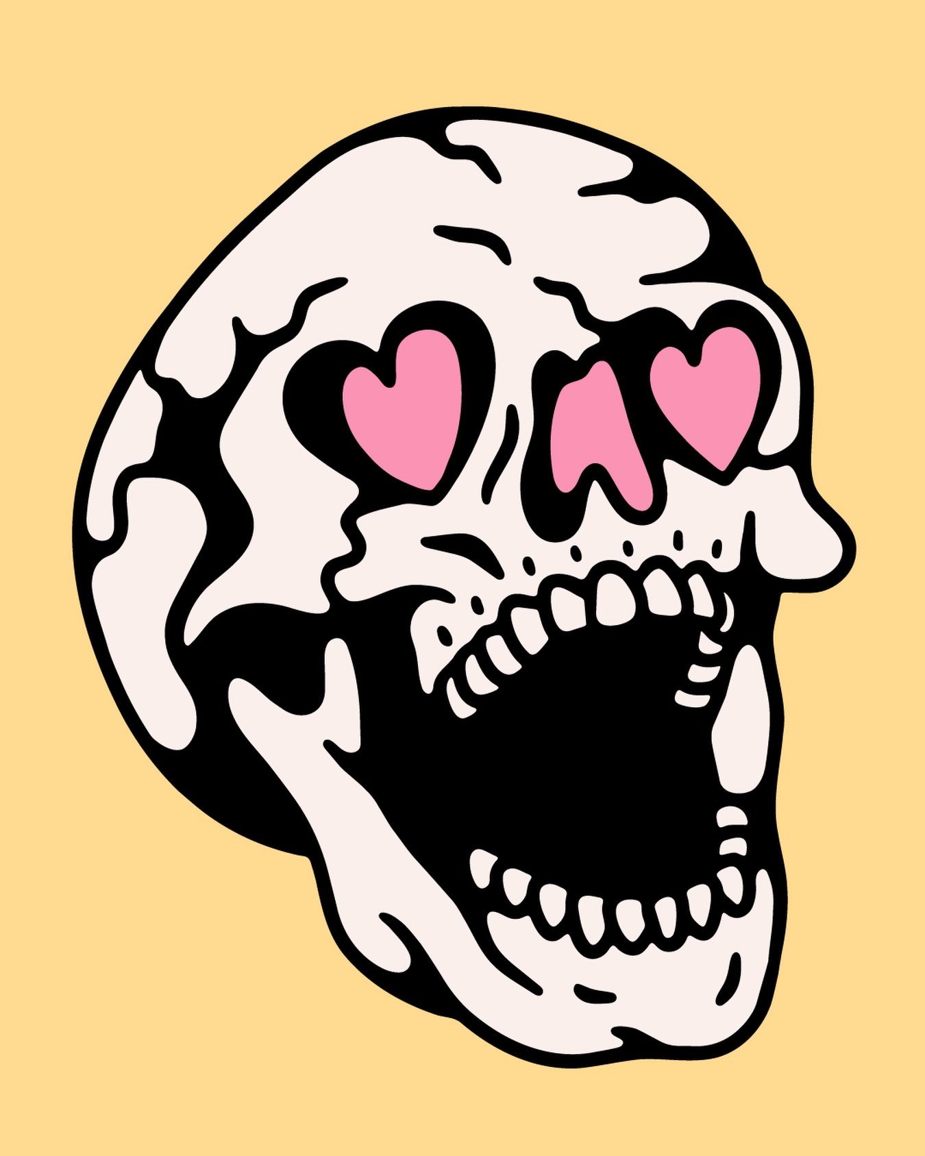 🩷💀 LOVESTRUCK 💀🩷 #skull #skulltattoo #tattootshirt #tshirtdesign #tattoovector