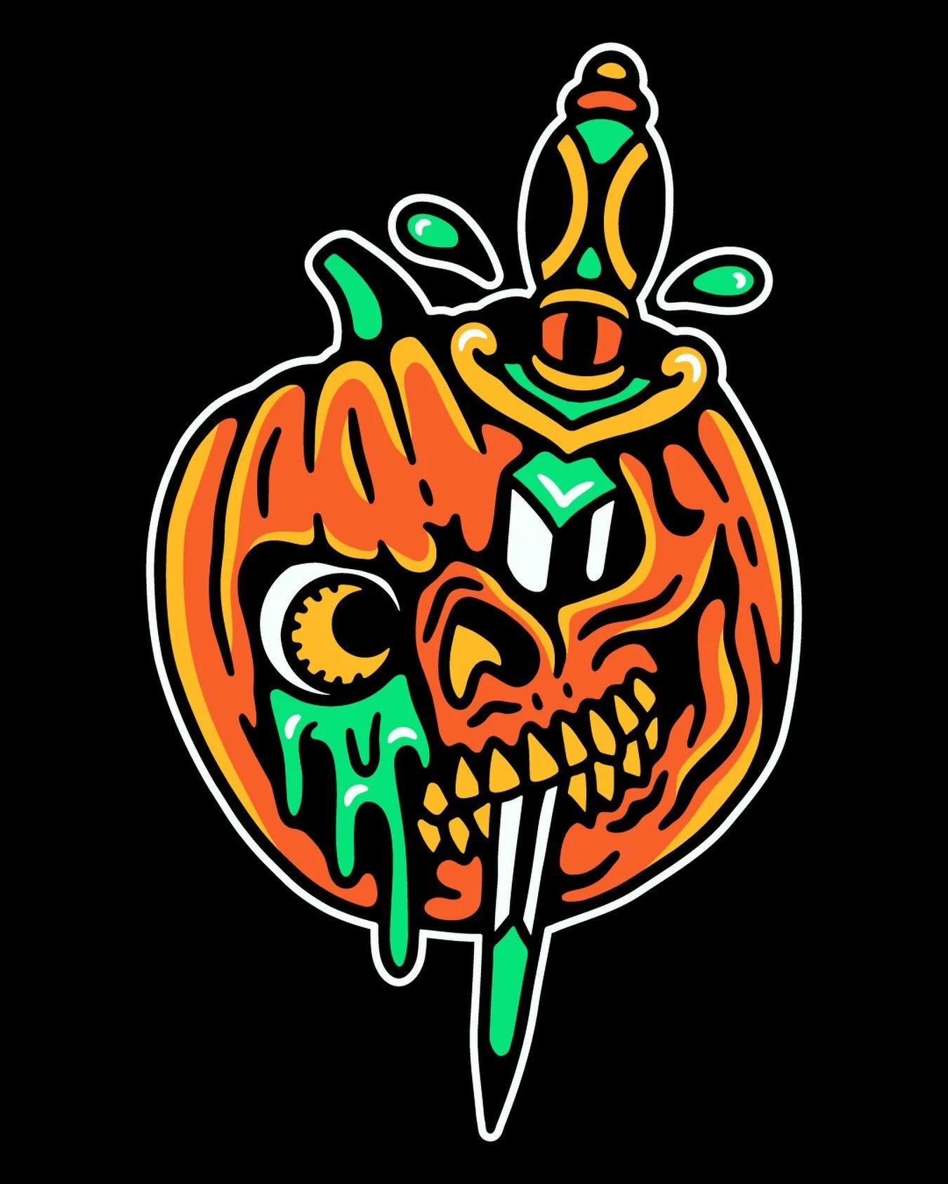 🎃🗡️ #pumpkin #dagger #skull #halloweenart #halloween