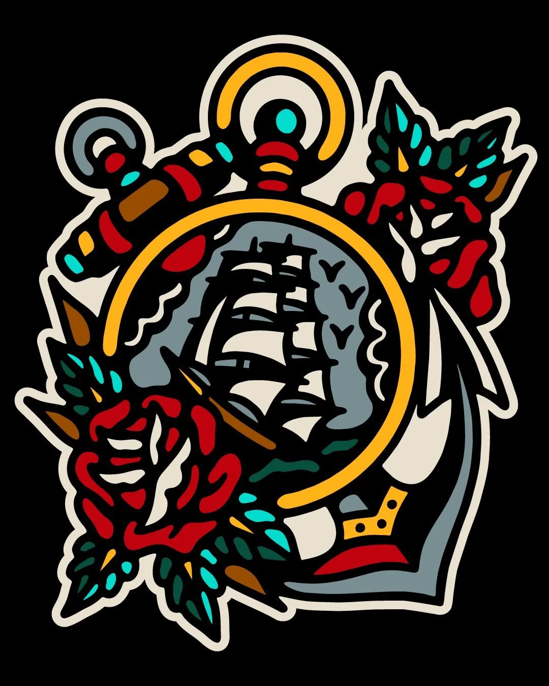 🏴&zwj;☠️⚓️⛵️ #sailorsgrave #shiptattoo #oldschooltattoo #traditionaltattoo #bandmerch