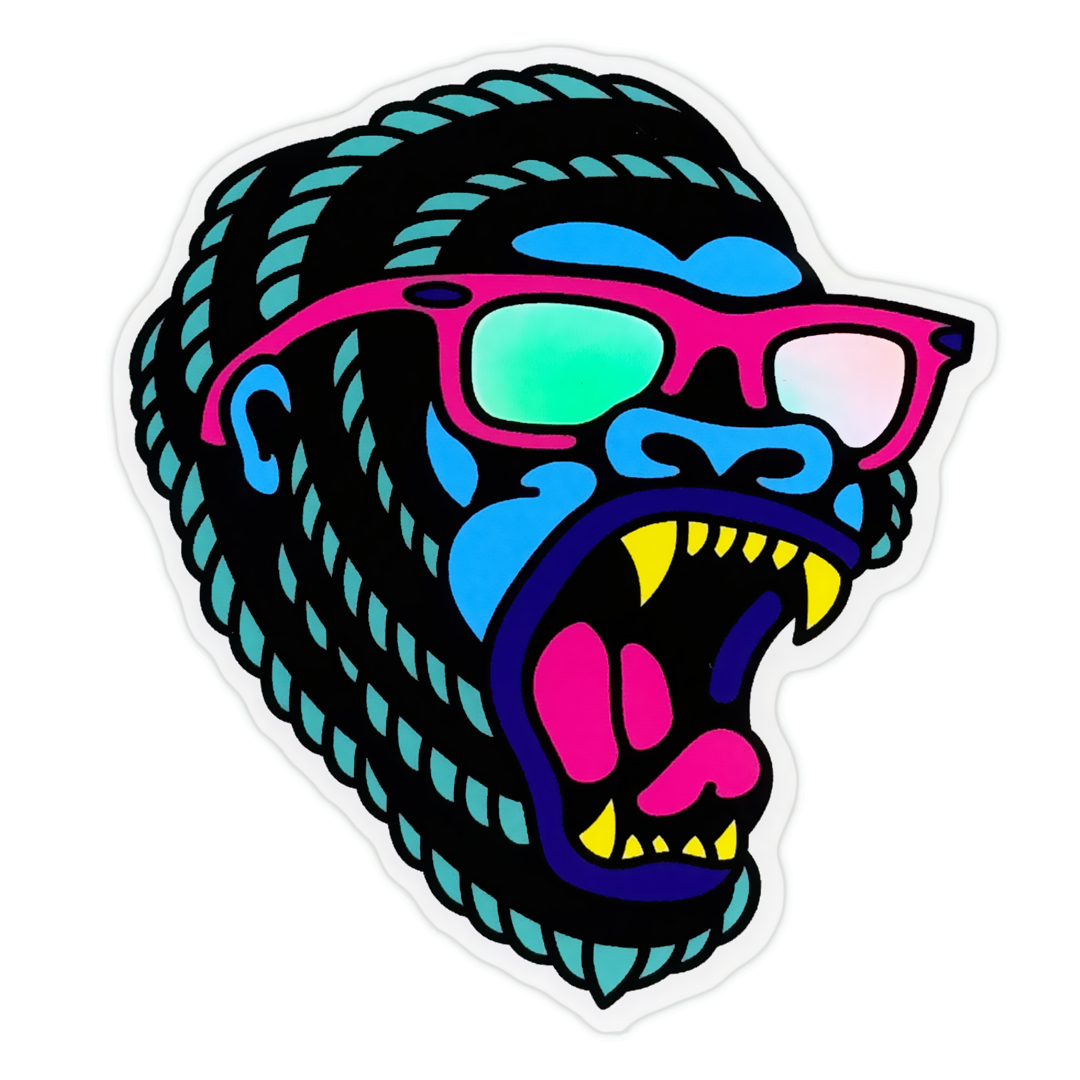 Cool Ape Holographic Vinyl Sticker