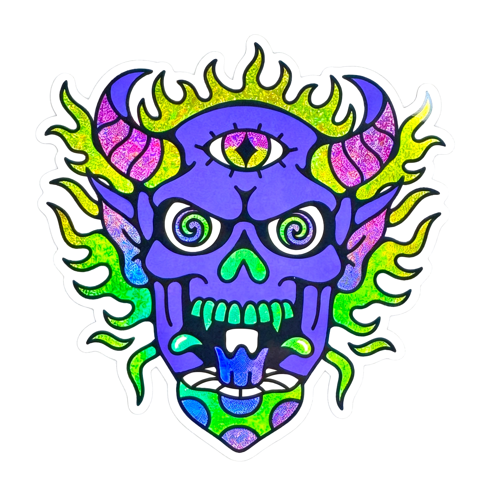 Mushroom Demon Glitter Vinyl Sticker