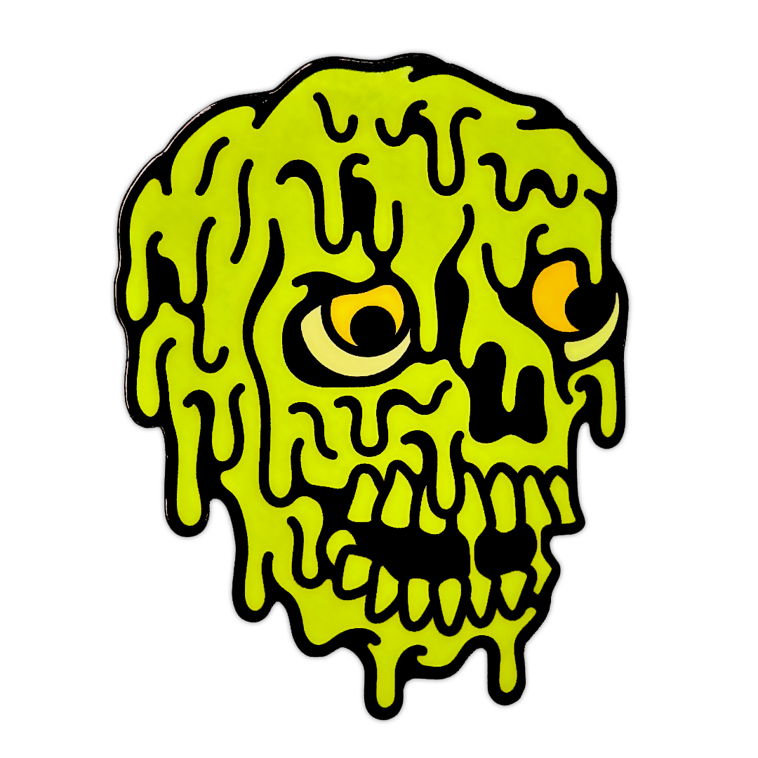 Slime Skull Glow In The Dark Vinyl Sticker