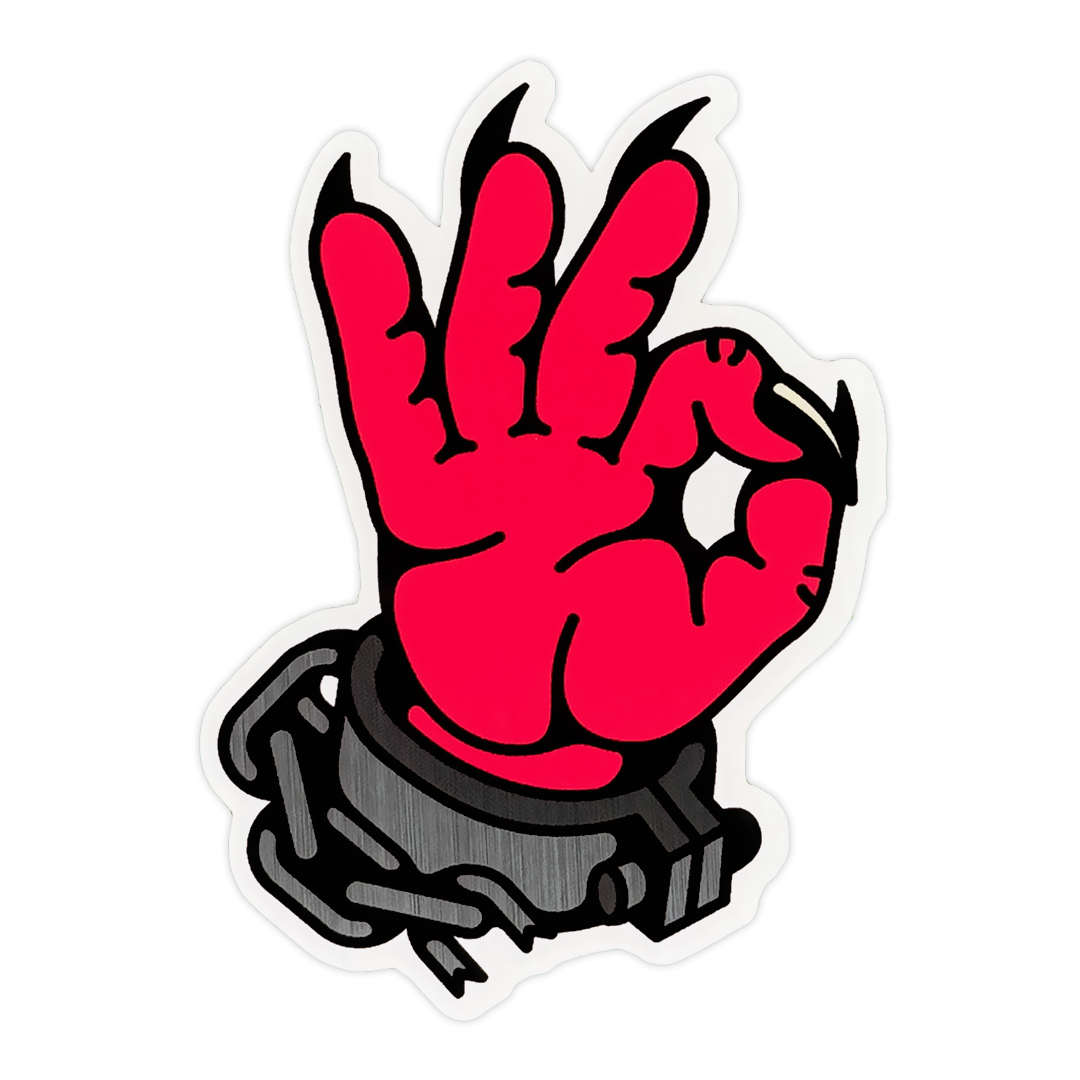 A-Okay Devil Hand Vinyl Sticker
